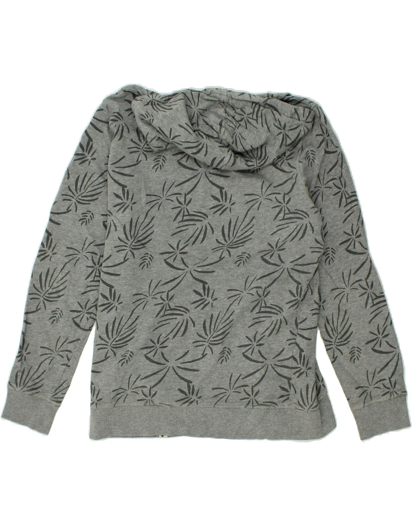 JACK & JONES Mens Abstract Pattern Zip Hoodie Sweater XL Grey Cotton