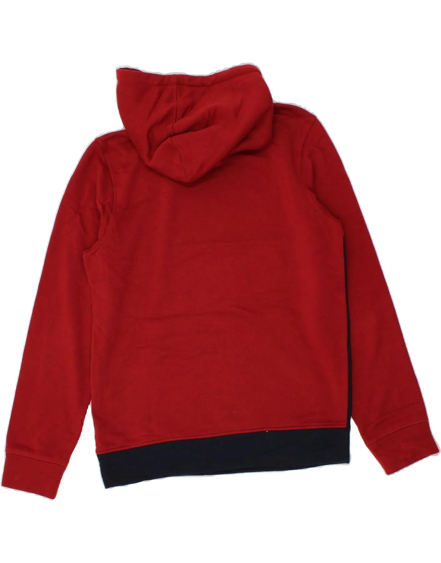 JACK & JONES Mens Graphic Hoodie Jumper Medium Red Colourblock Polyester