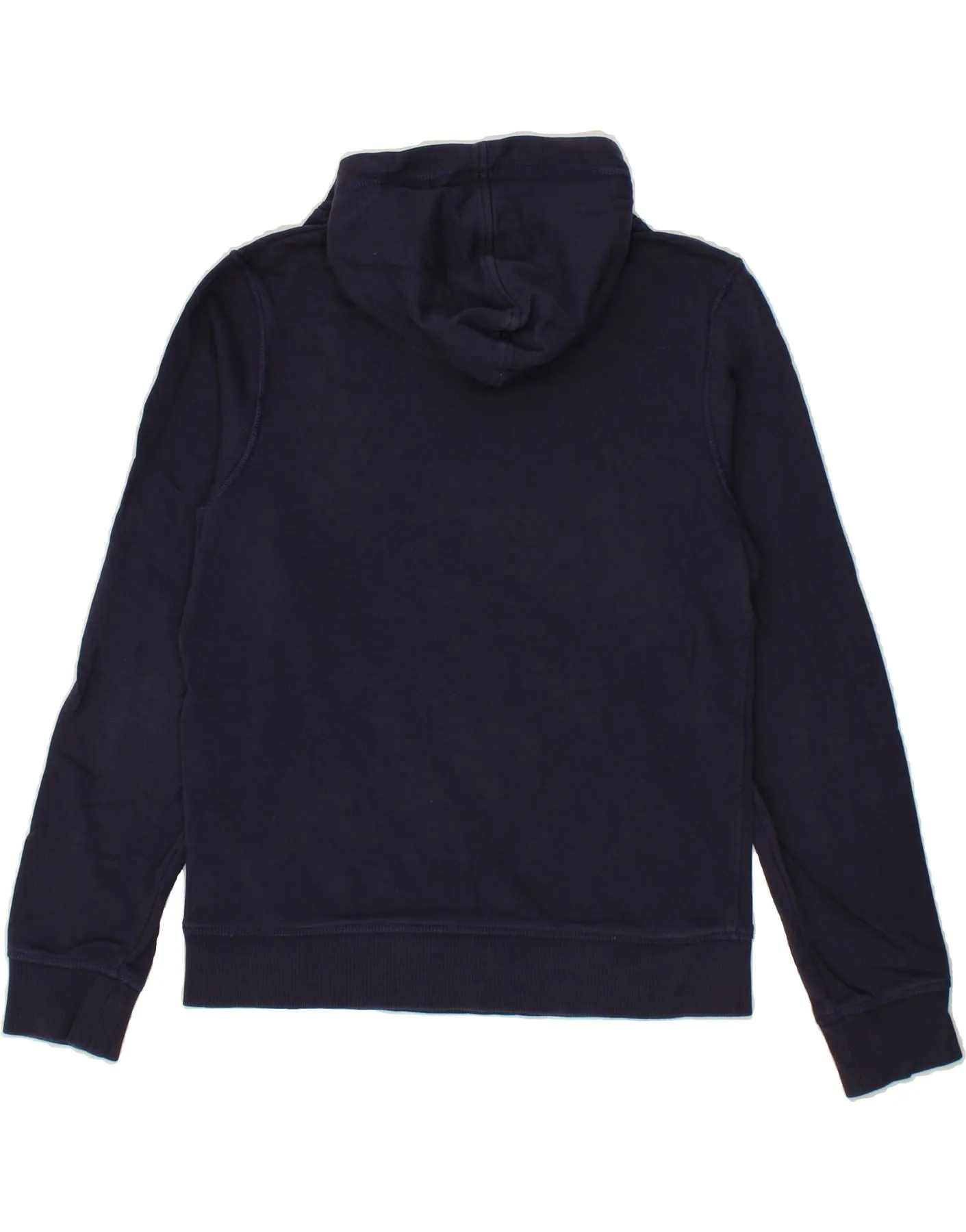 JACK & JONES Mens Graphic Zip Neck Hoodie Jumper Small Navy Blue Cotton