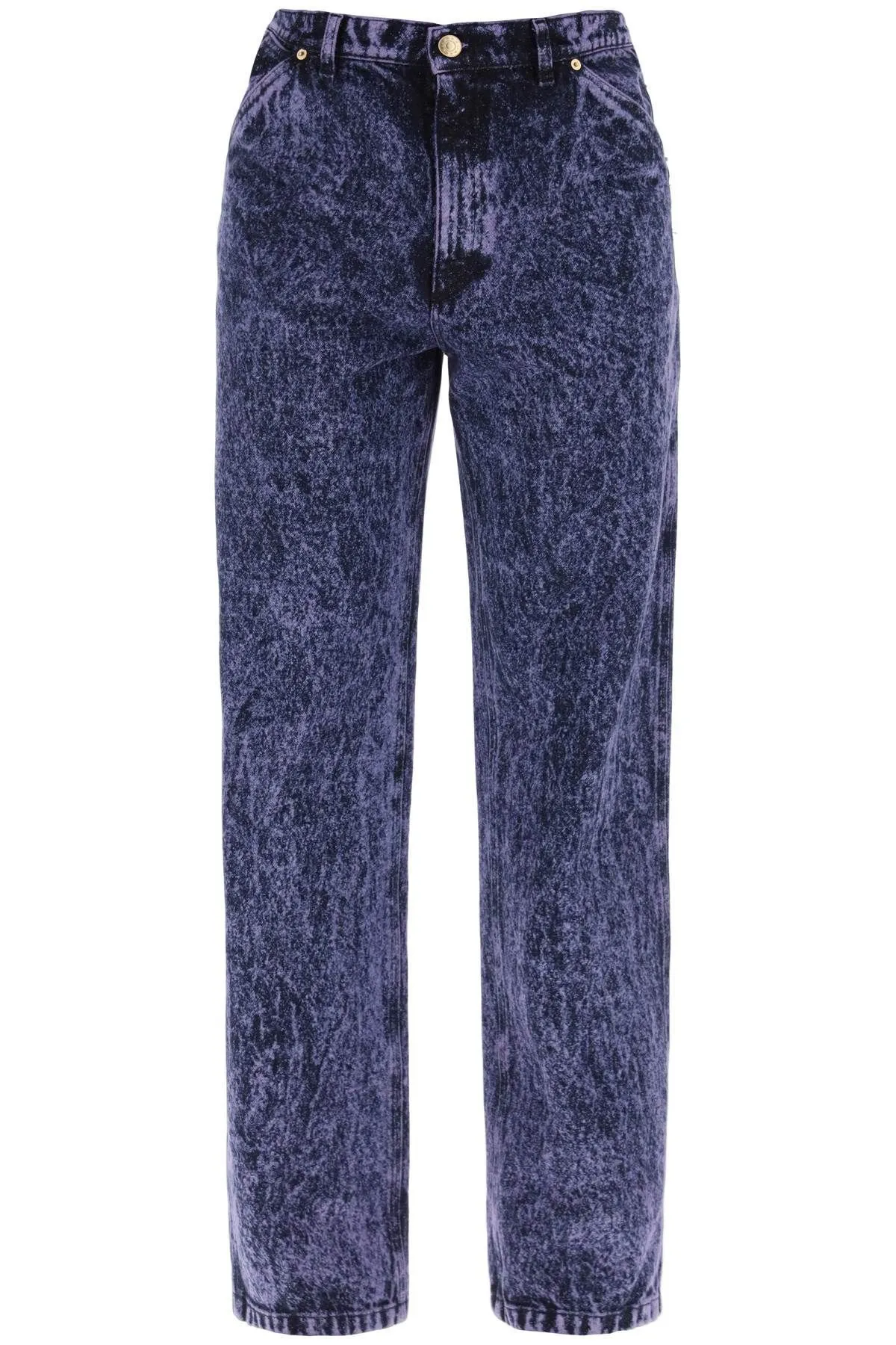 Jeans loose in denim marmorizzato
