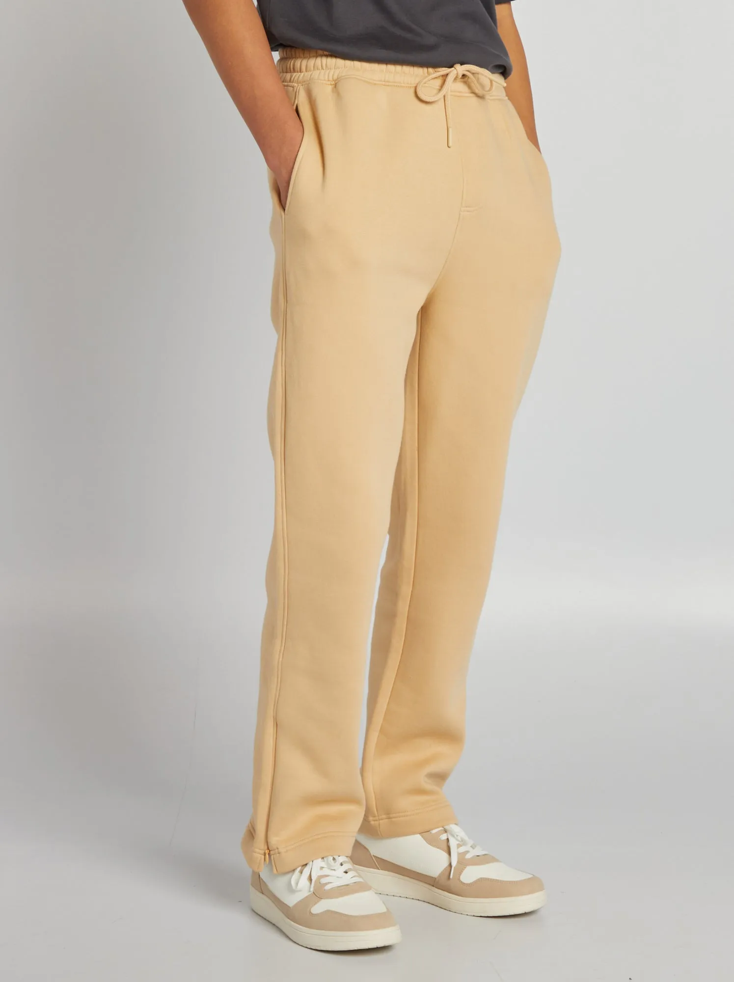 Joggers in tessuto felpato - BEIGE