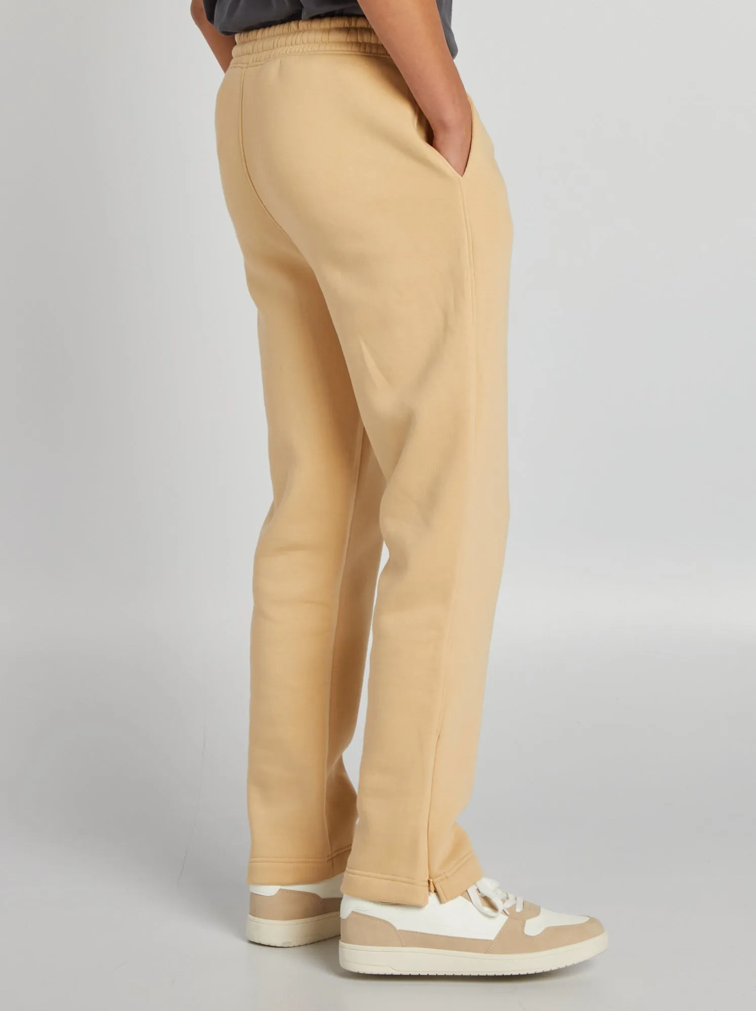 Joggers in tessuto felpato - BEIGE