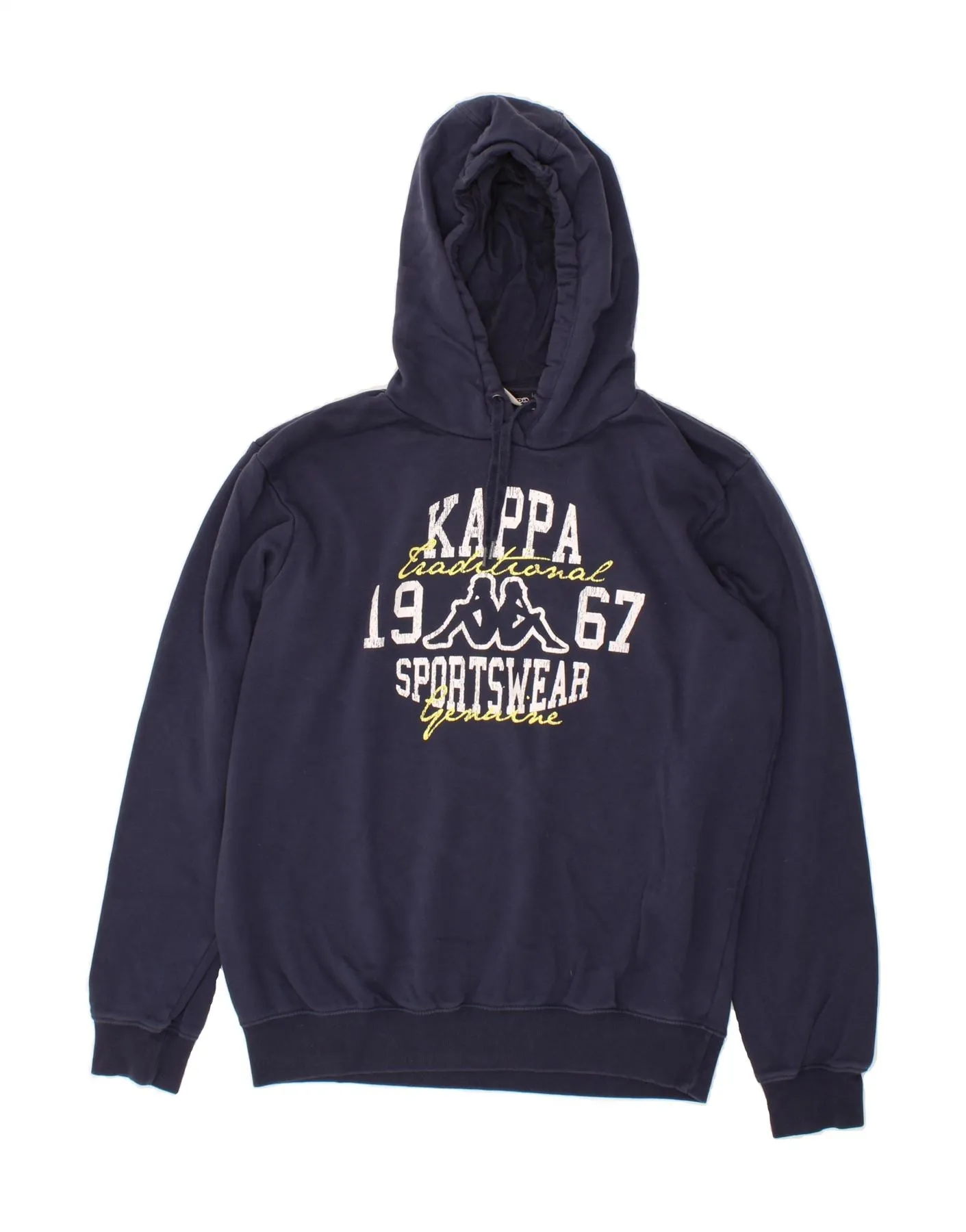 KAPPA Mens Graphic Hoodie Jumper 2XL Navy Blue Cotton