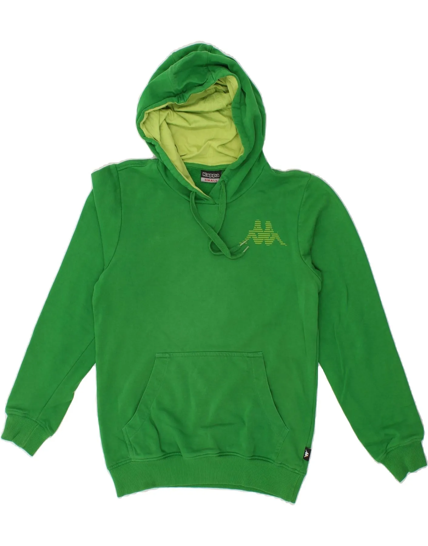 KAPPA Mens Graphic Hoodie Jumper Small Green Cotton