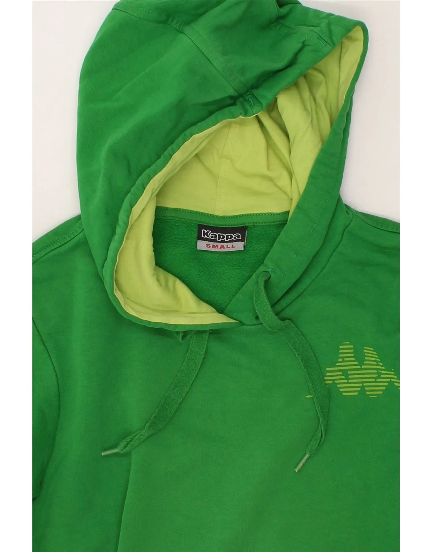 KAPPA Mens Graphic Hoodie Jumper Small Green Cotton