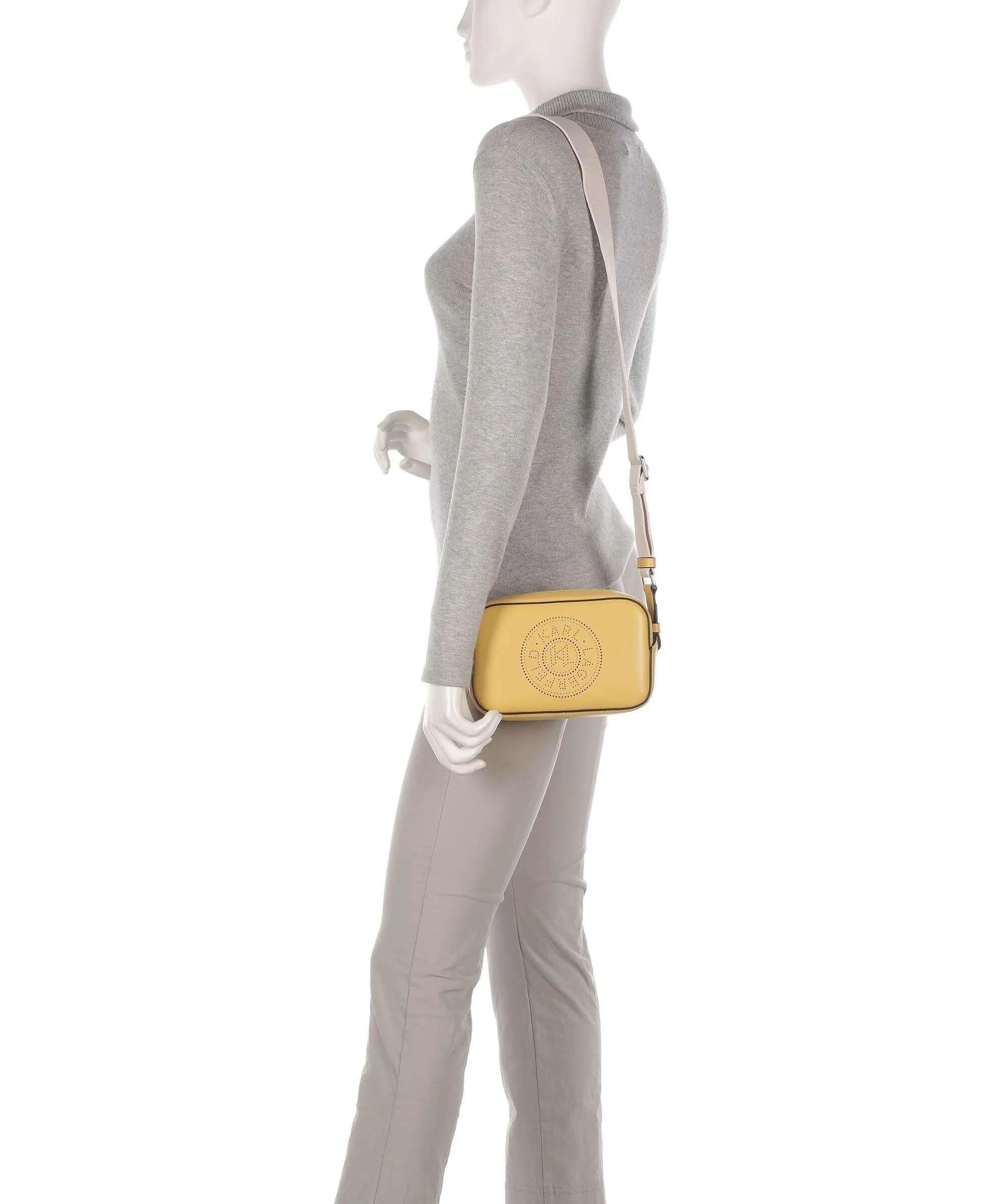  Karl Lagerfeld K/Circle Borsa a tracolla pelle di vacchetta finemente grana curry  