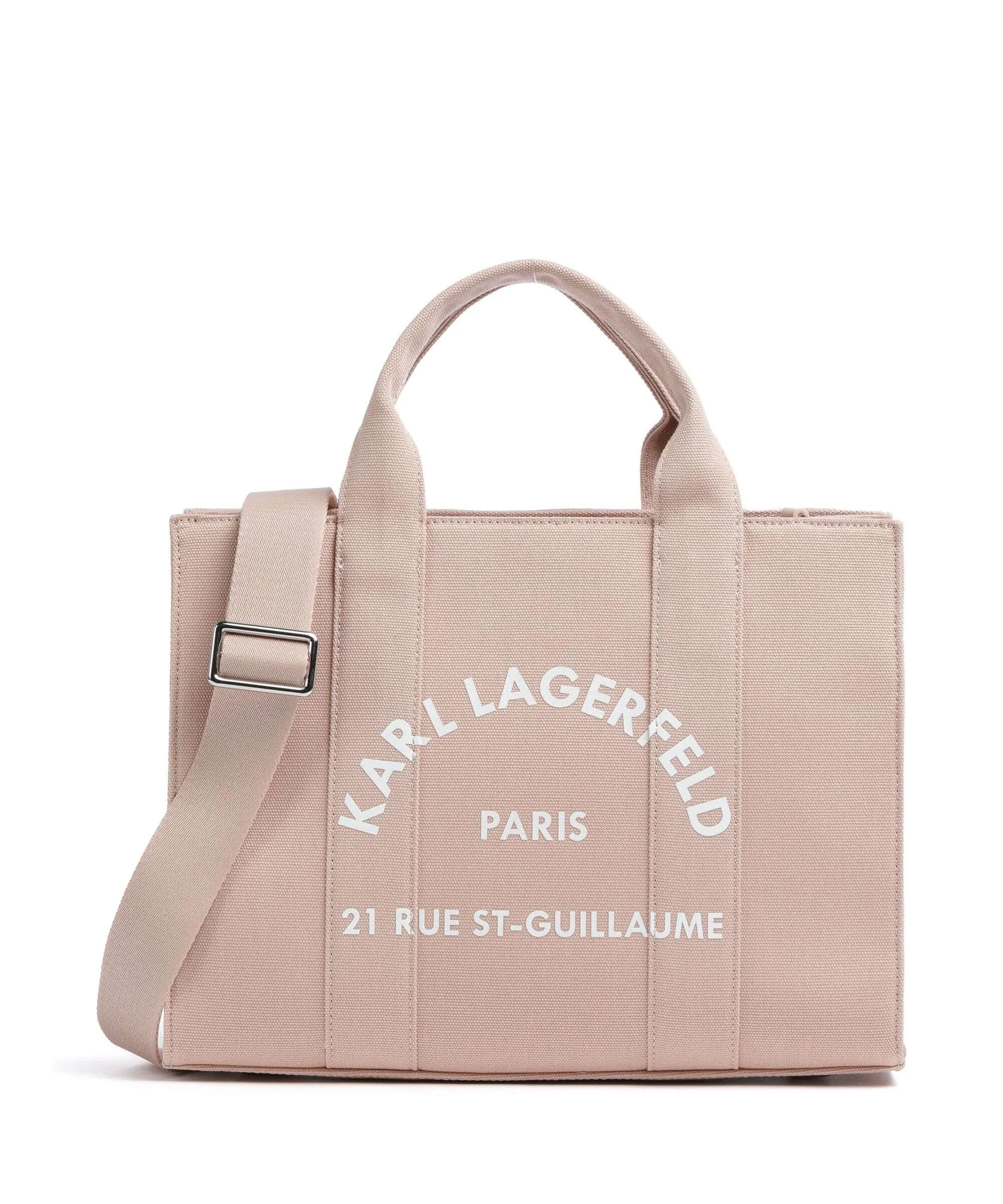  Karl Lagerfeld K/Rue St Guillaume Medium Borsa a mano cotone rosa antico  