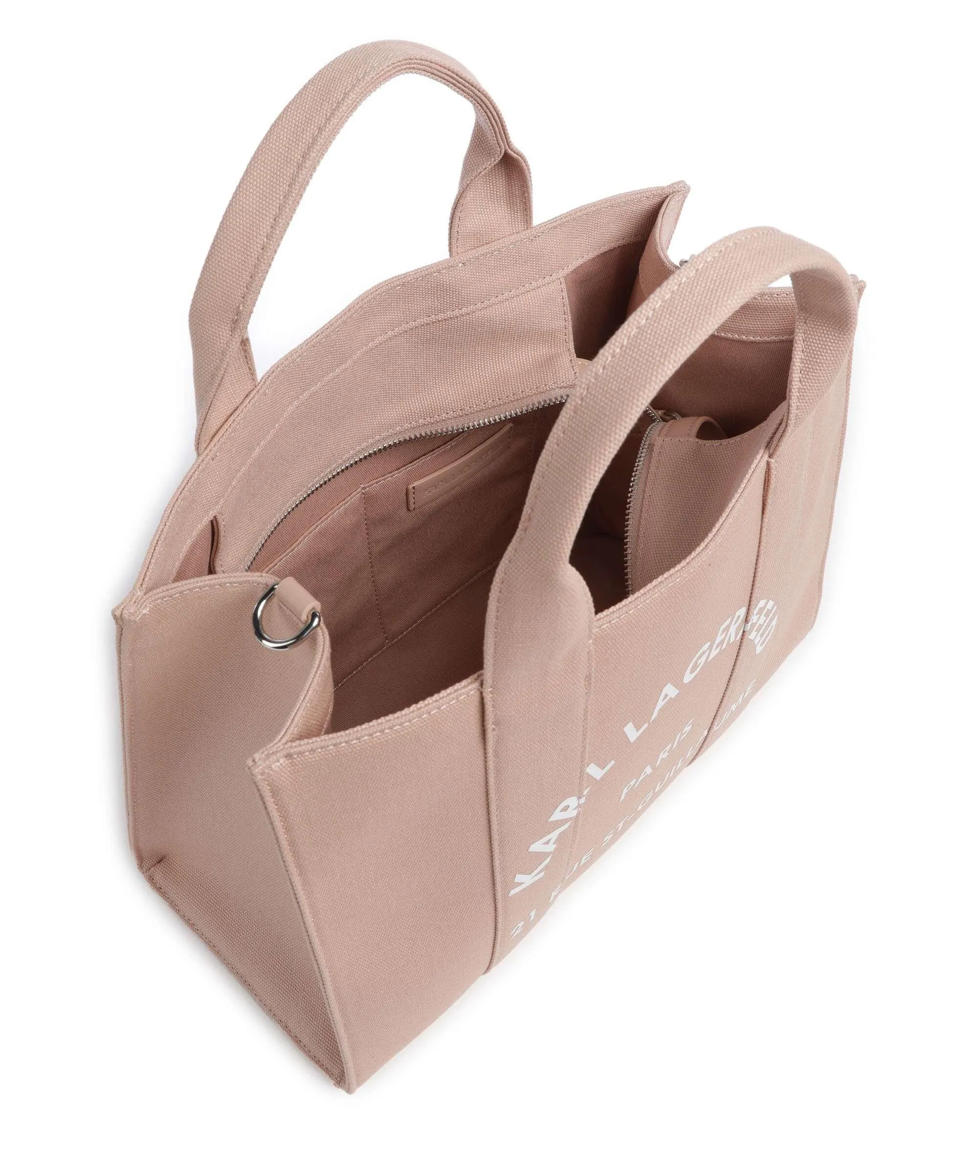  Karl Lagerfeld K/Rue St Guillaume Medium Borsa a mano cotone rosa antico  