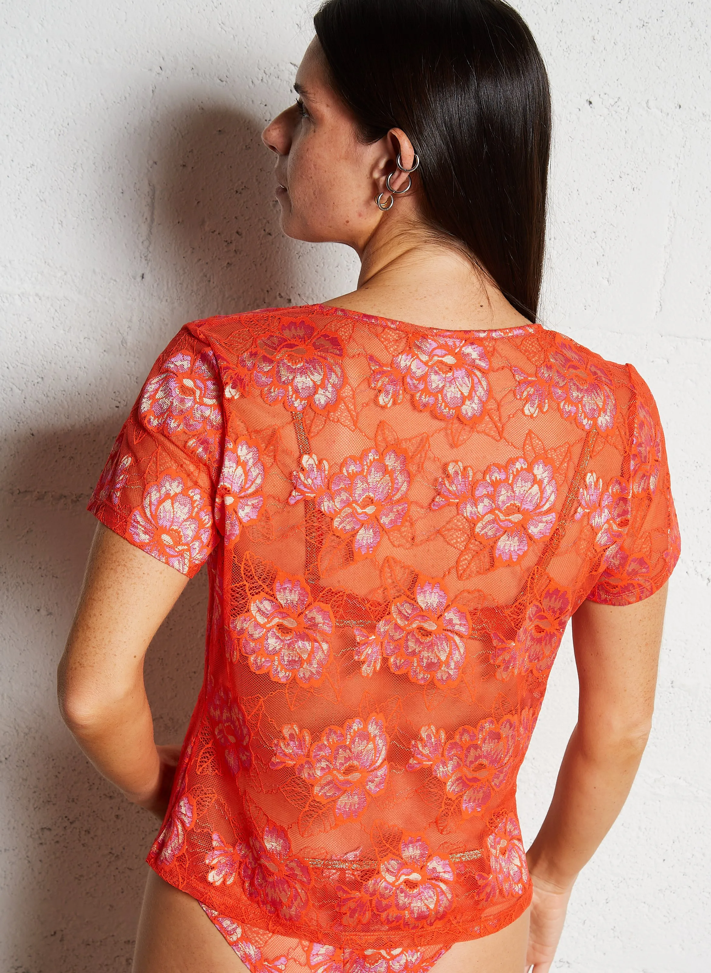  LA NOUVELLE   CARLOS - Maglietta in pizzo | Rosso