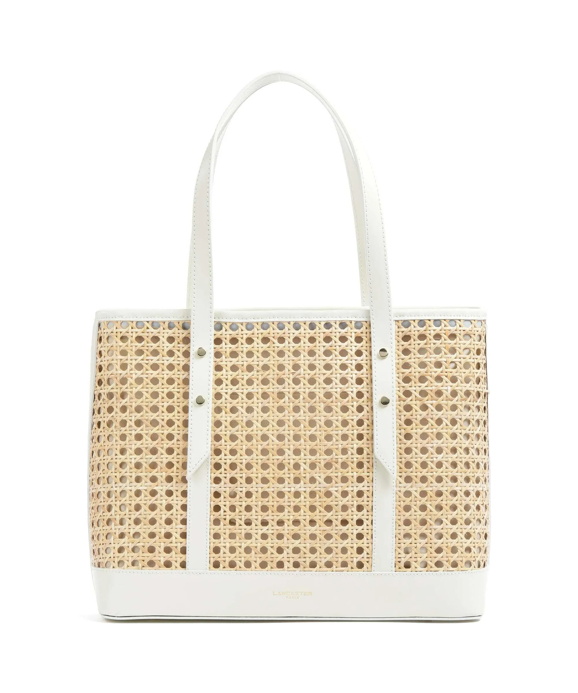  Lancaster Actual Cannage Rotin Borsa shopper rattan, pelle bovina beige  