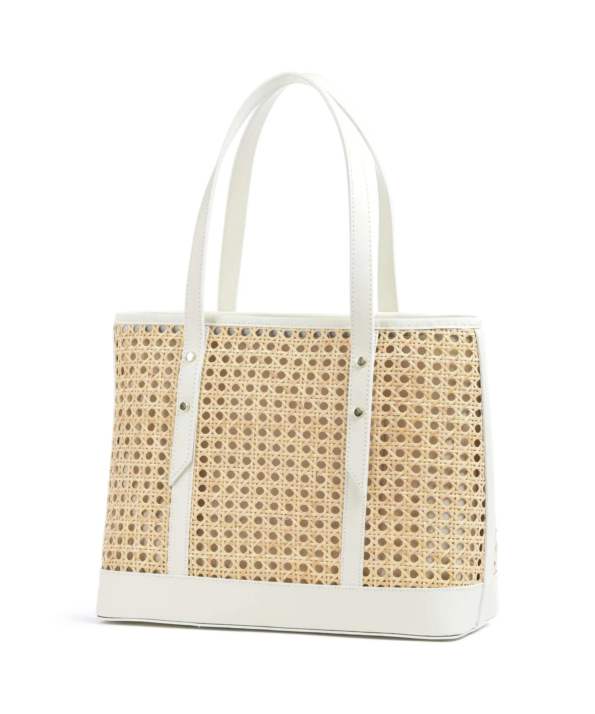  Lancaster Actual Cannage Rotin Borsa shopper rattan, pelle bovina beige  