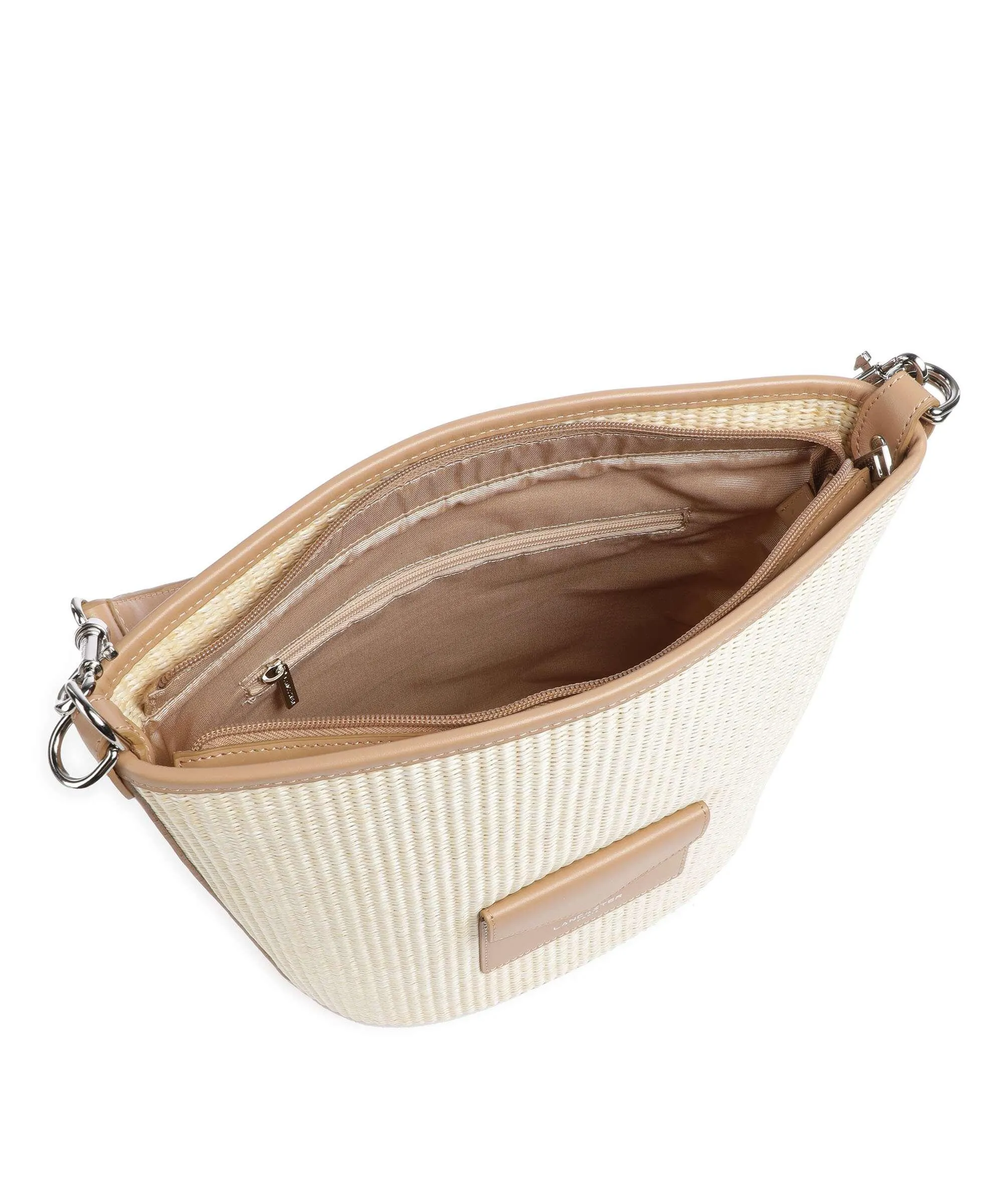  Lancaster Actual Mini Osier Borsa hobo libro beige  