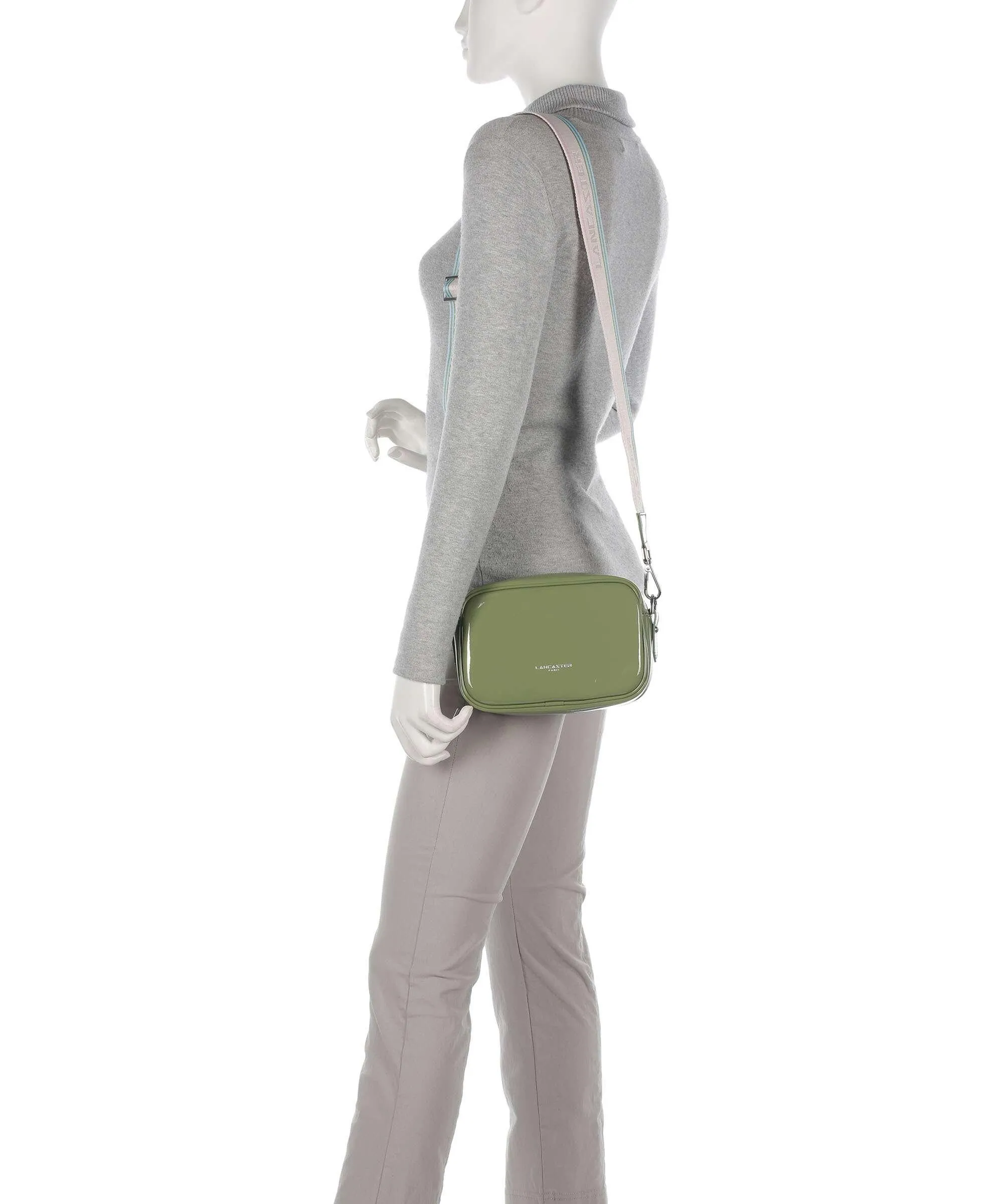  Lancaster Firenze Vernis Borsa a tracolla plastica verde-oliva  