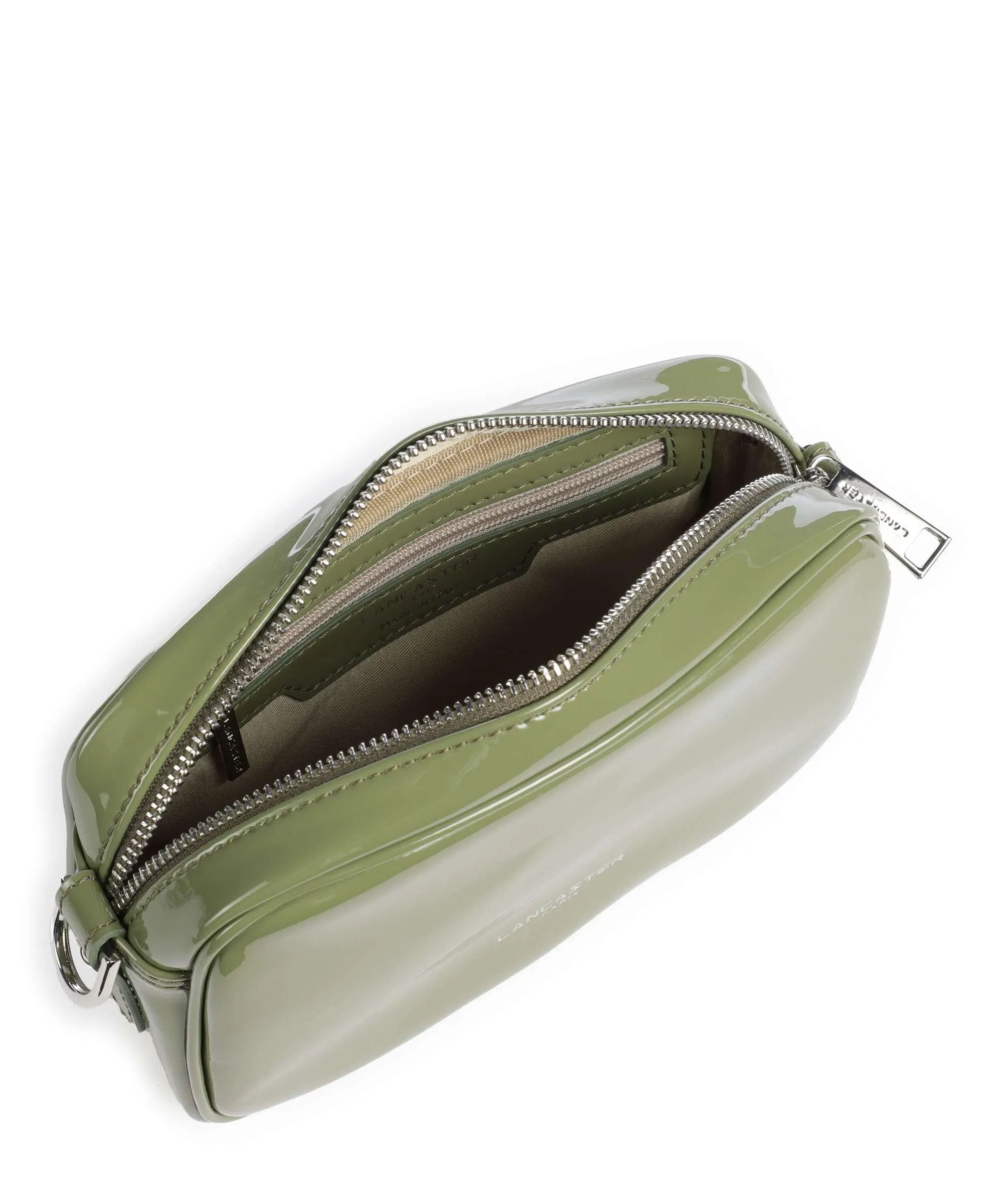  Lancaster Firenze Vernis Borsa a tracolla plastica verde-oliva  