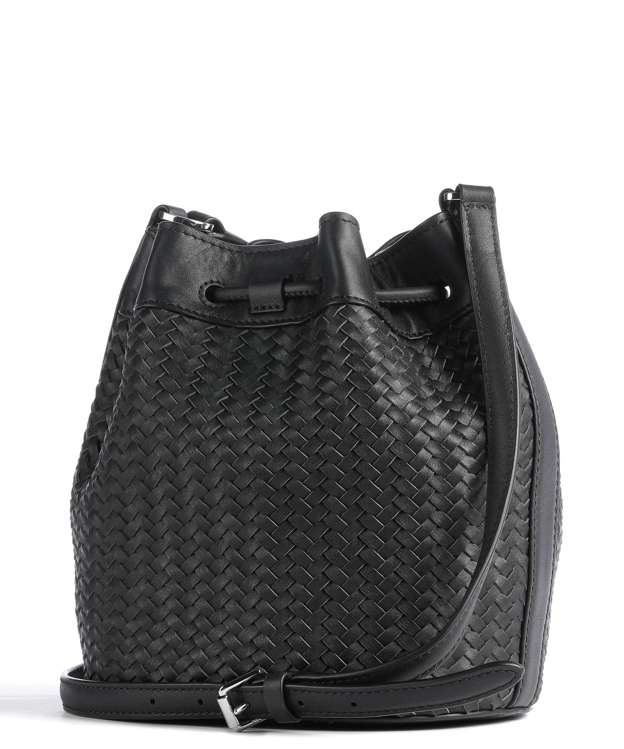 Lauren Ralph Lauren Andie 19 Borsa a secchiello pelle a grana fine nero  
