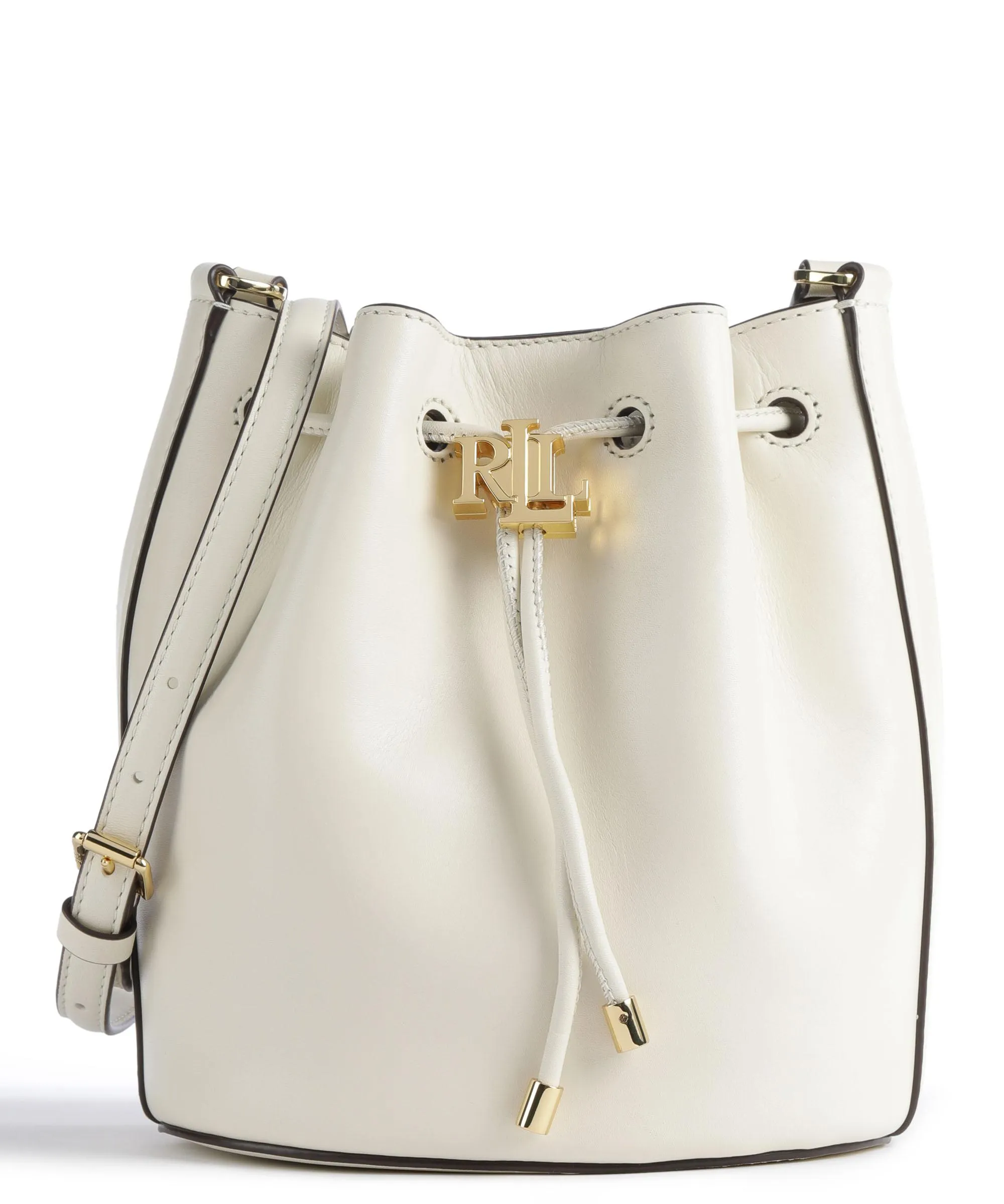  Lauren Ralph Lauren Andie 19 Borsa a secchiello pelle di vacchetta finemente grana avorio  