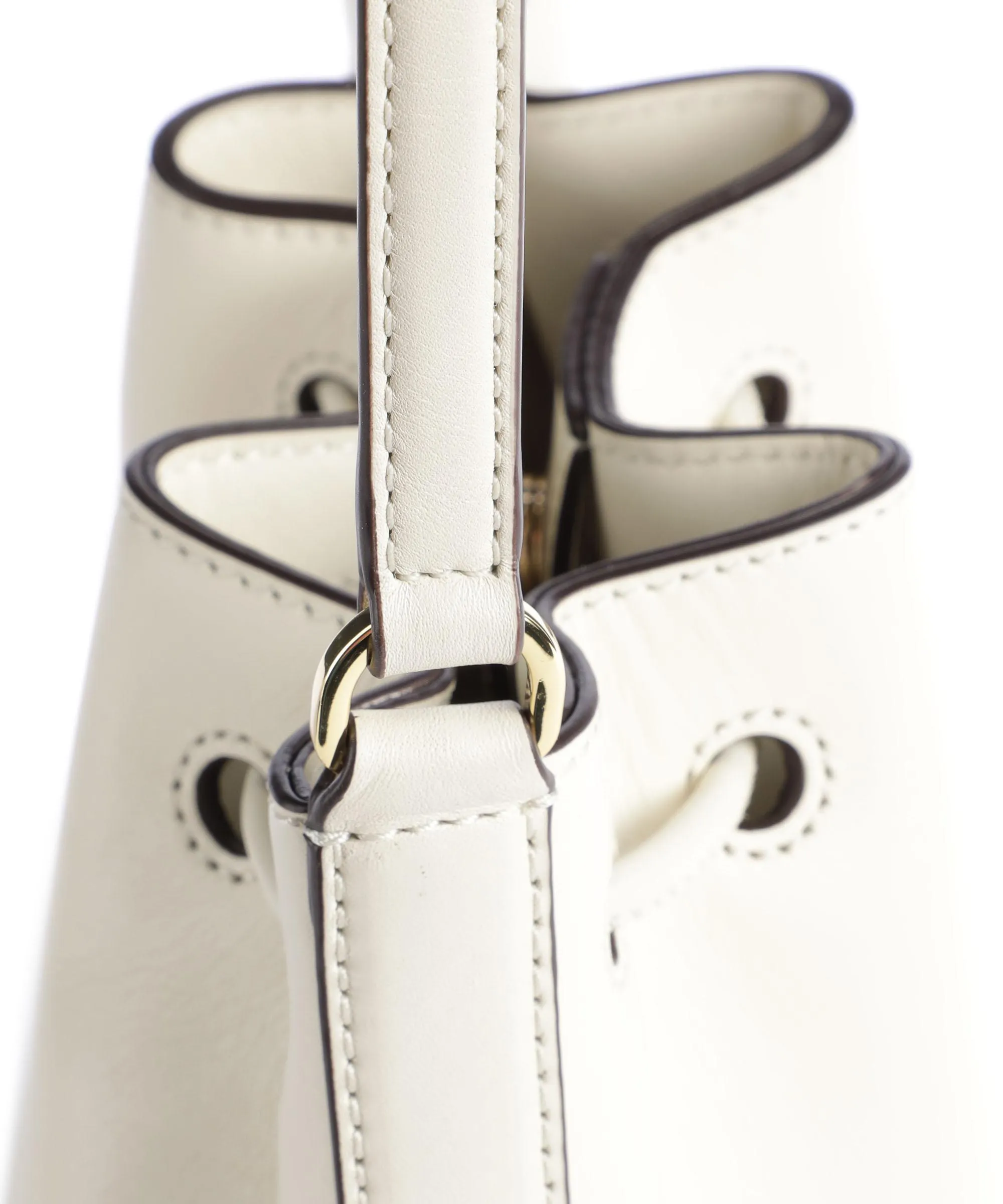  Lauren Ralph Lauren Andie 19 Borsa a secchiello pelle di vacchetta finemente grana avorio  