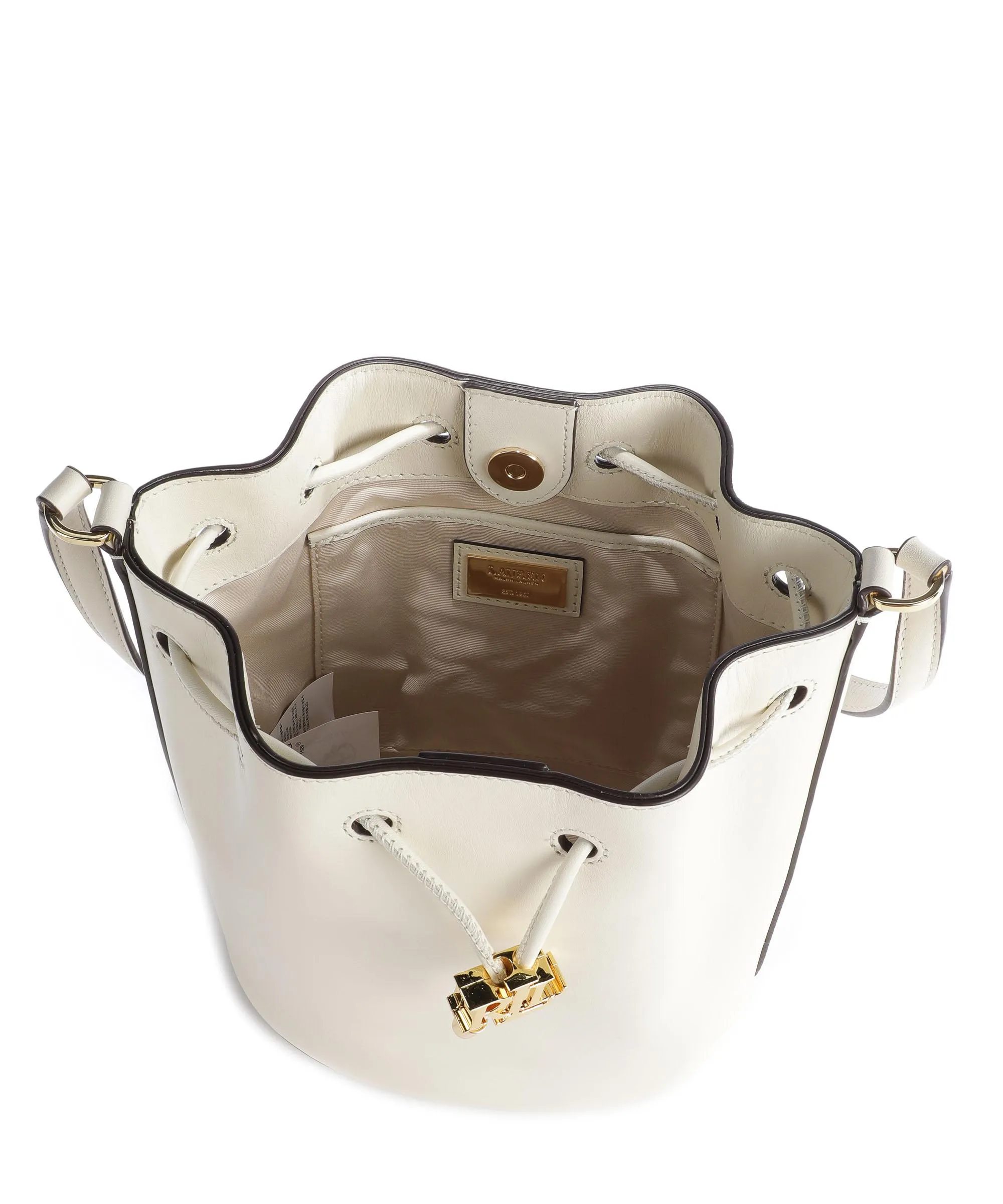  Lauren Ralph Lauren Andie 19 Borsa a secchiello pelle di vacchetta finemente grana avorio  