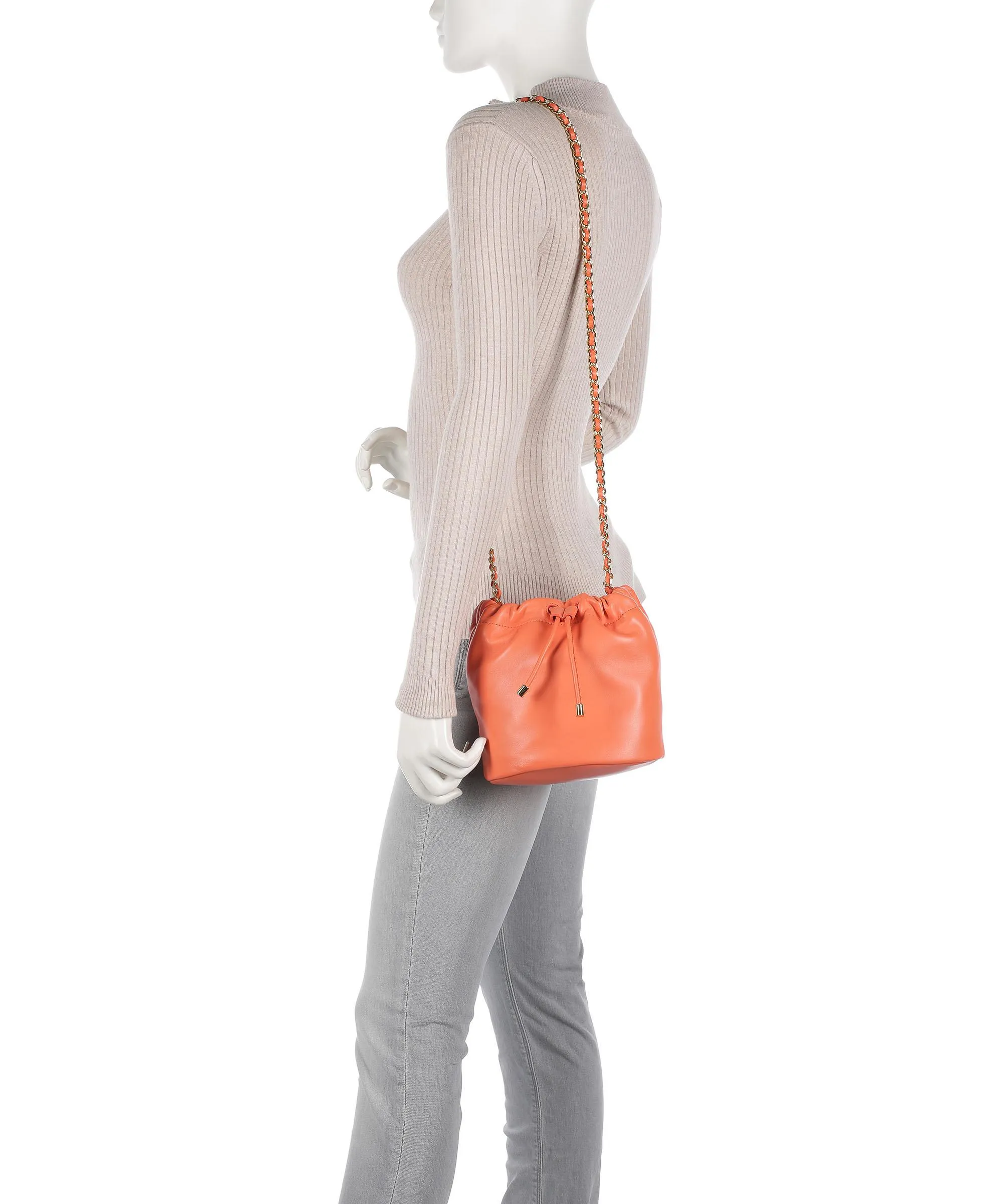  Lauren Ralph Lauren Emmy 19 Borsa a secchiello pelle di pecora arancio  