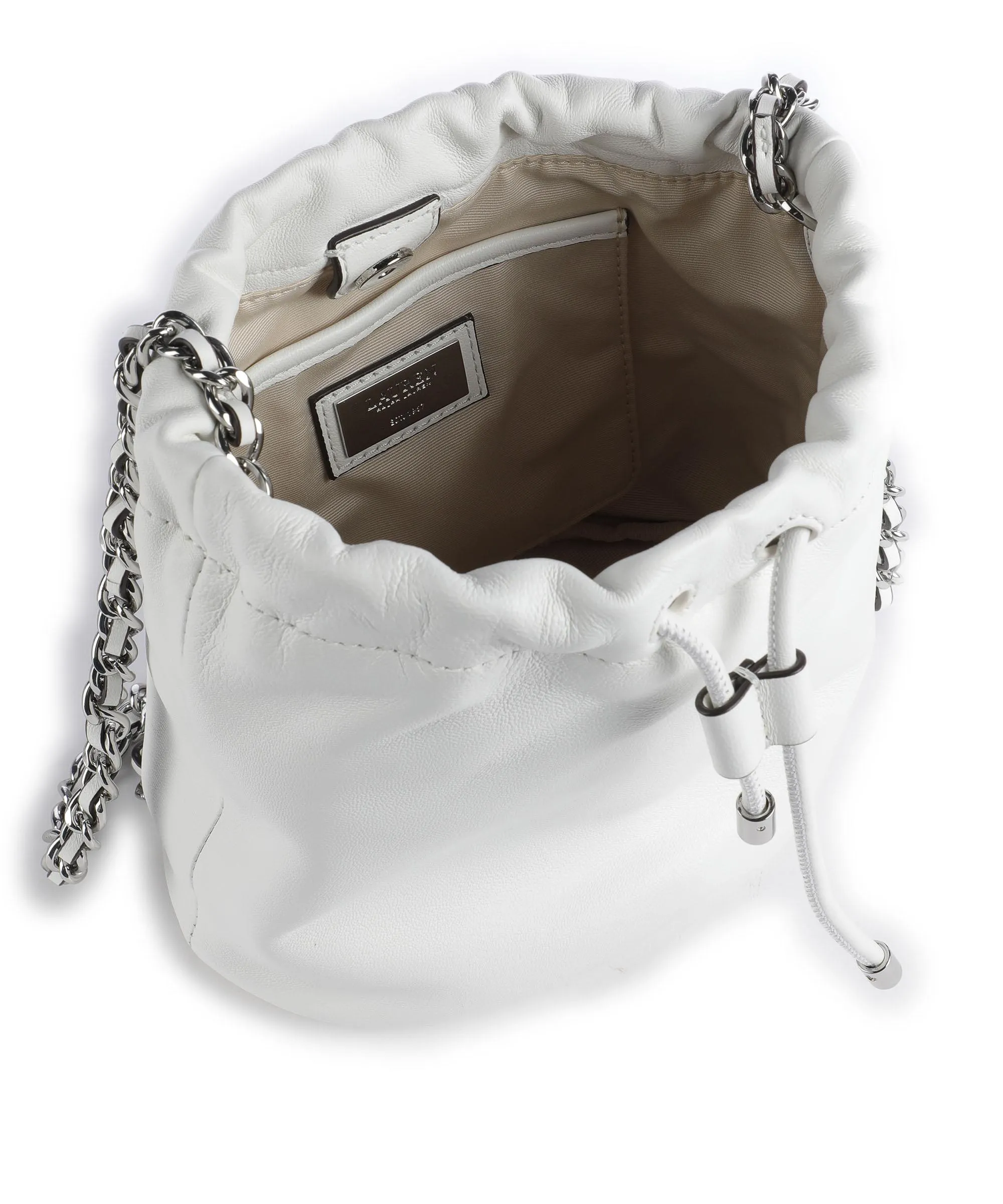  Lauren Ralph Lauren Emmy 19 Borsa a secchiello pelle di pecora bianco  