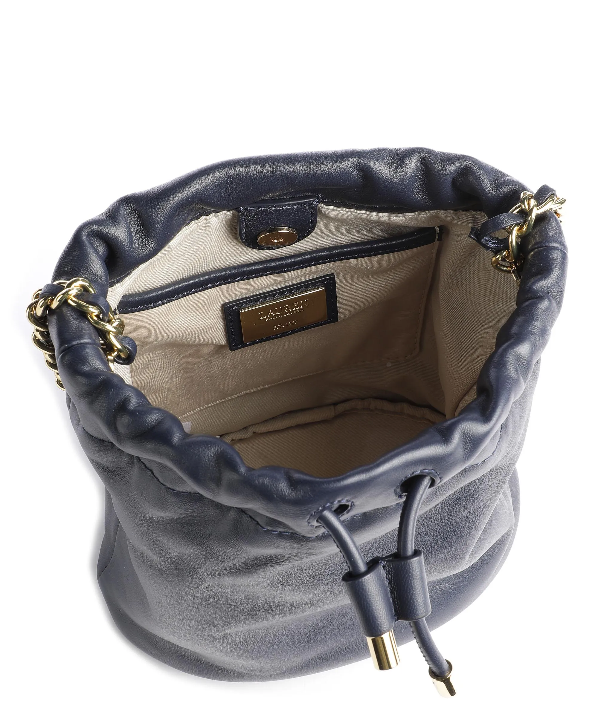  Lauren Ralph Lauren Emmy 19 Borsa a secchiello pelle di pecora navy  
