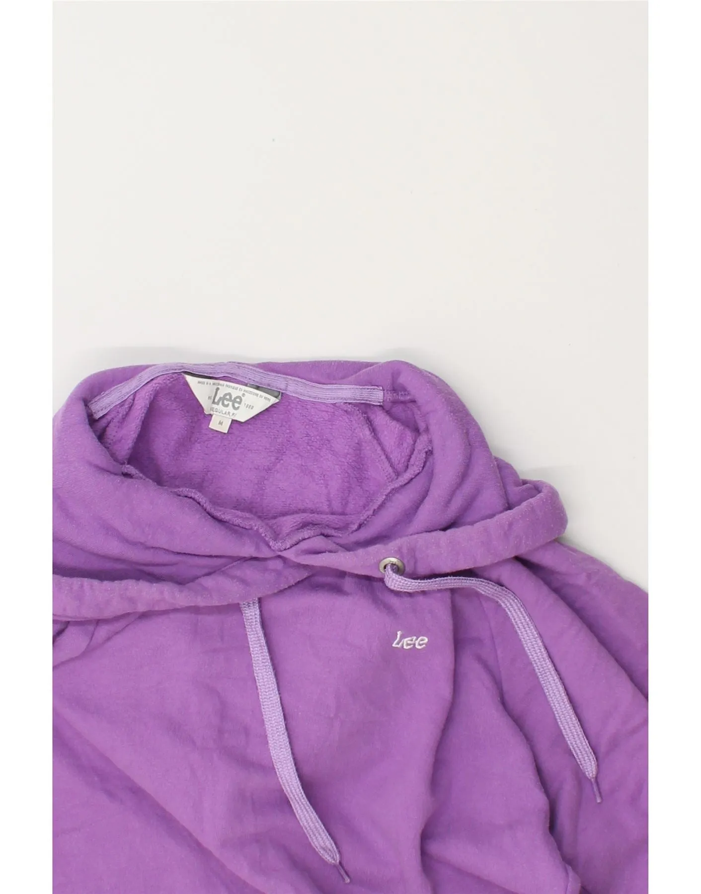 LEE Womens Hoodie Jumper UK 14 Medium Purple Cotton