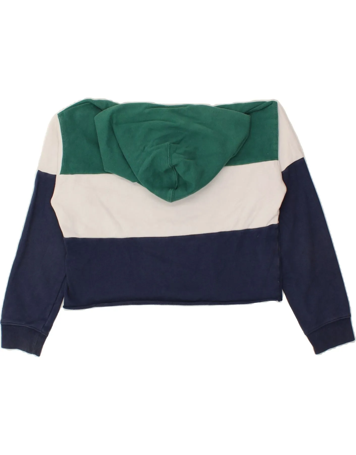 LEVI'S Womens Crop Graphic Hoodie Jumper UK 6 XS Multicoloured Colourblock