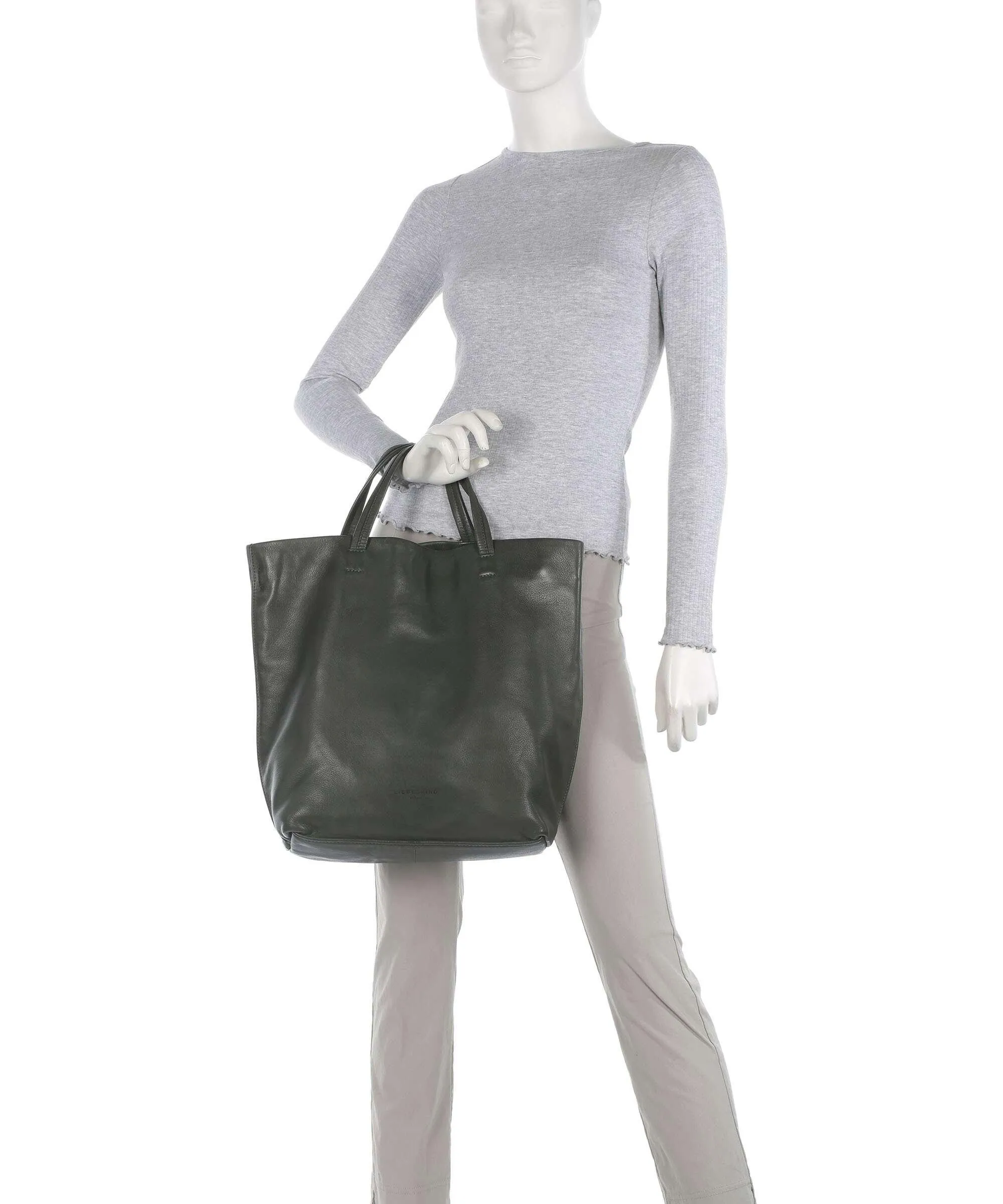  Liebeskind Hera Sheep Natural L Borsa a mano pelle di pecora verde scuro  