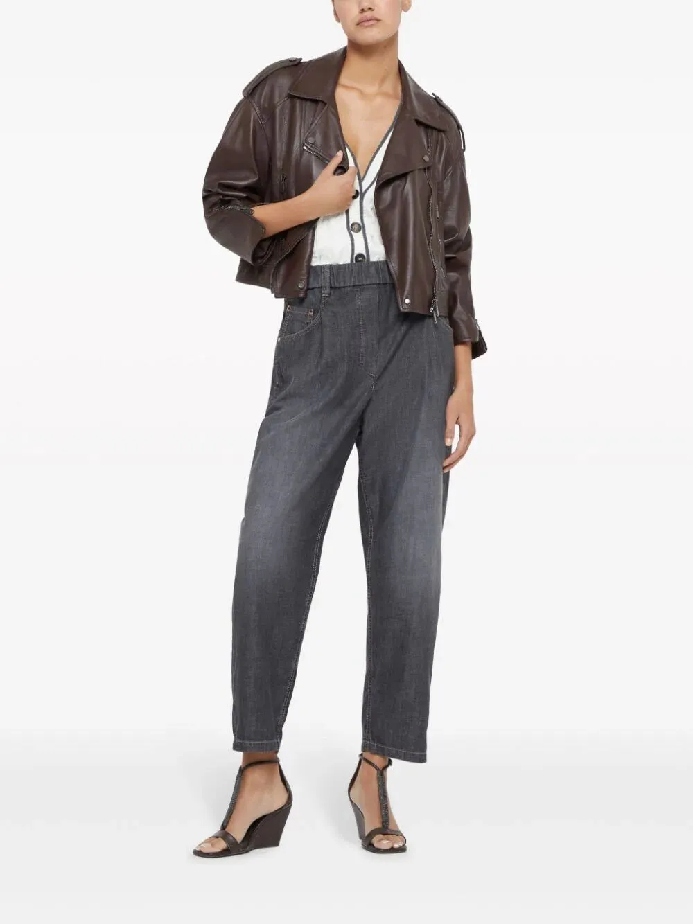 Lightweight Baggy Jeans With Shiny Tab