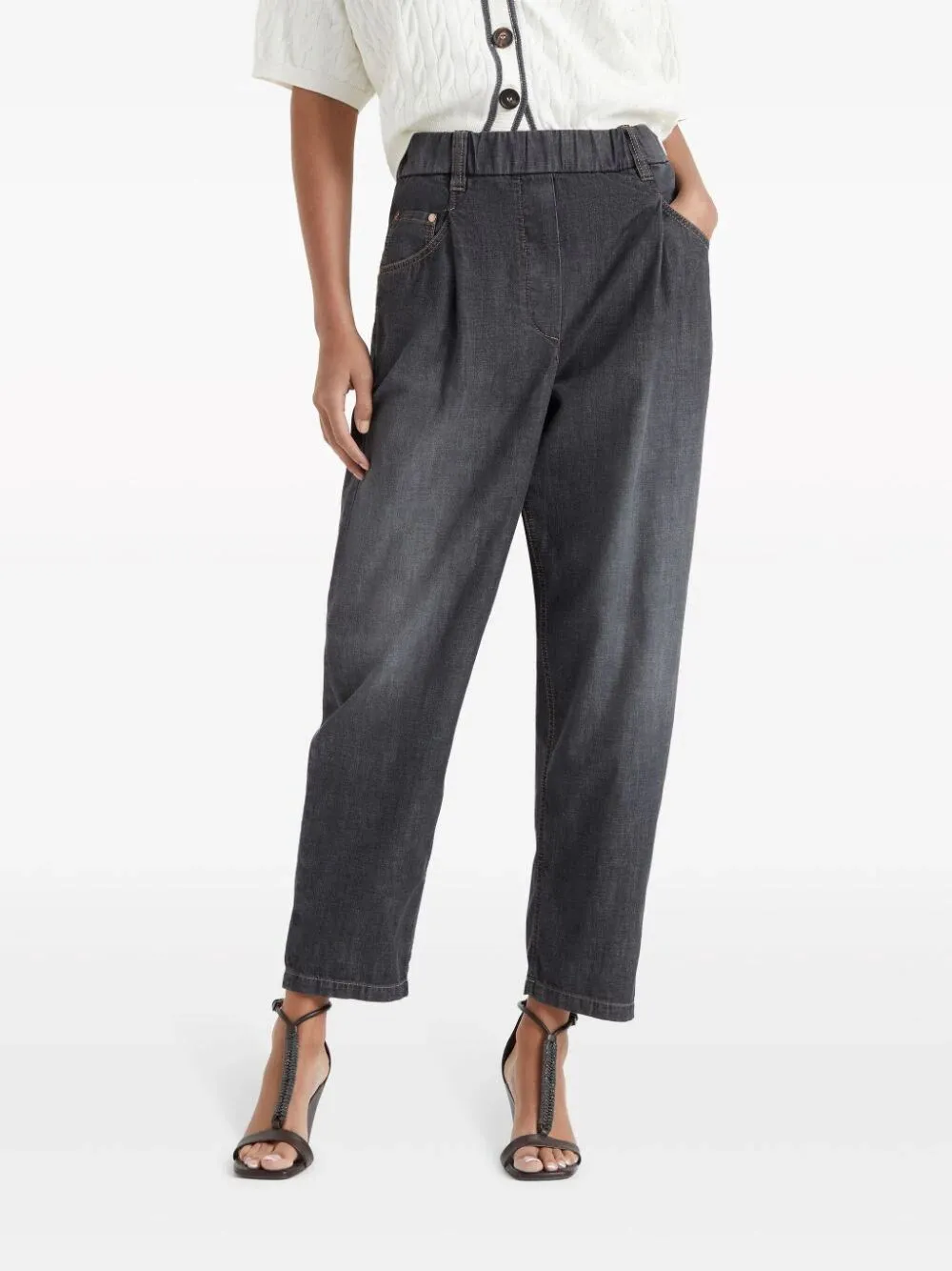 Lightweight Baggy Jeans With Shiny Tab