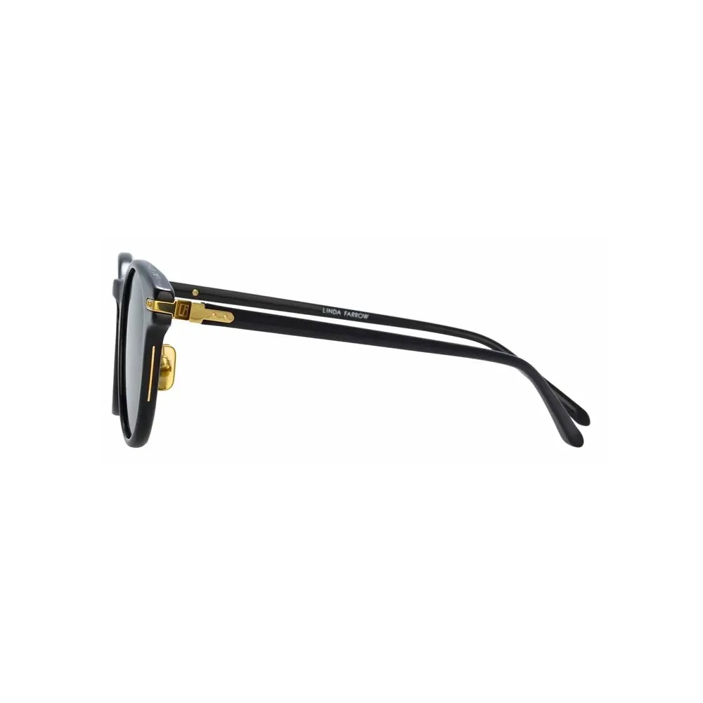 Linda Farrow - Occhiali da Sole D-Frame Linear Bay C7 in Nero - LF25C7SUN - Linda Farrow Eyewear