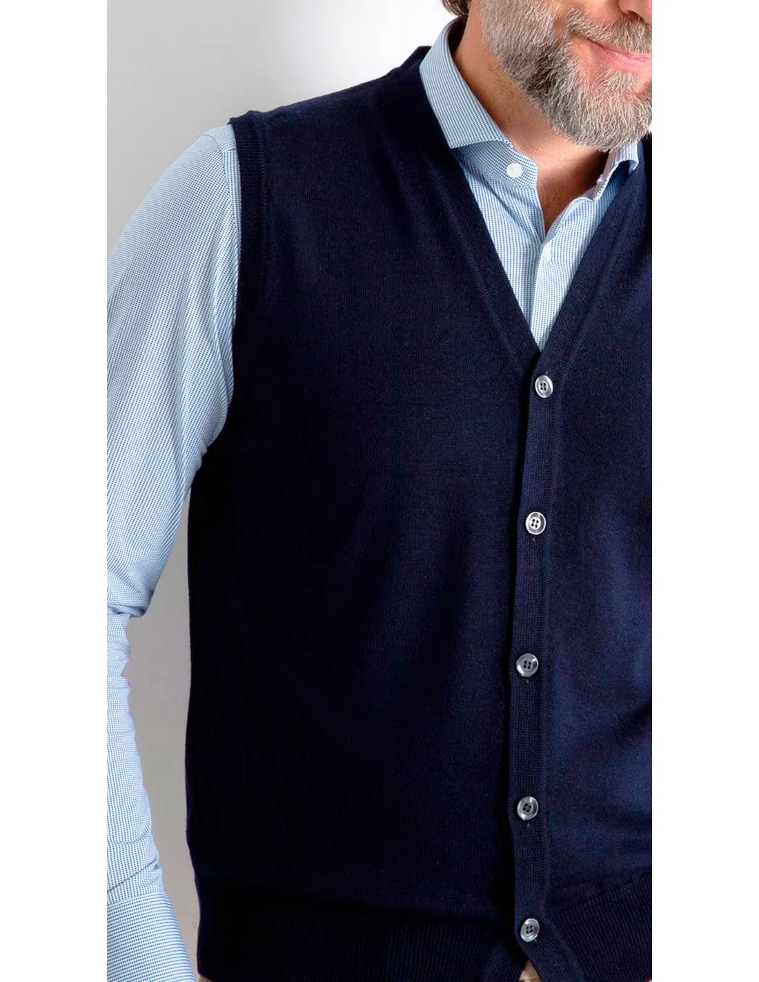 Maglia cardigan gilet sm p lana blu taglie forti