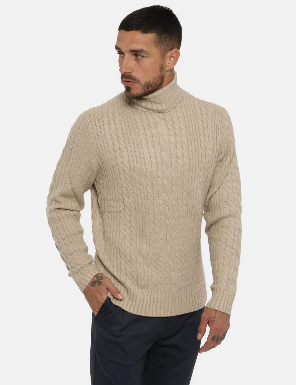 Maglione Maison du Cachemire dolcevita beige