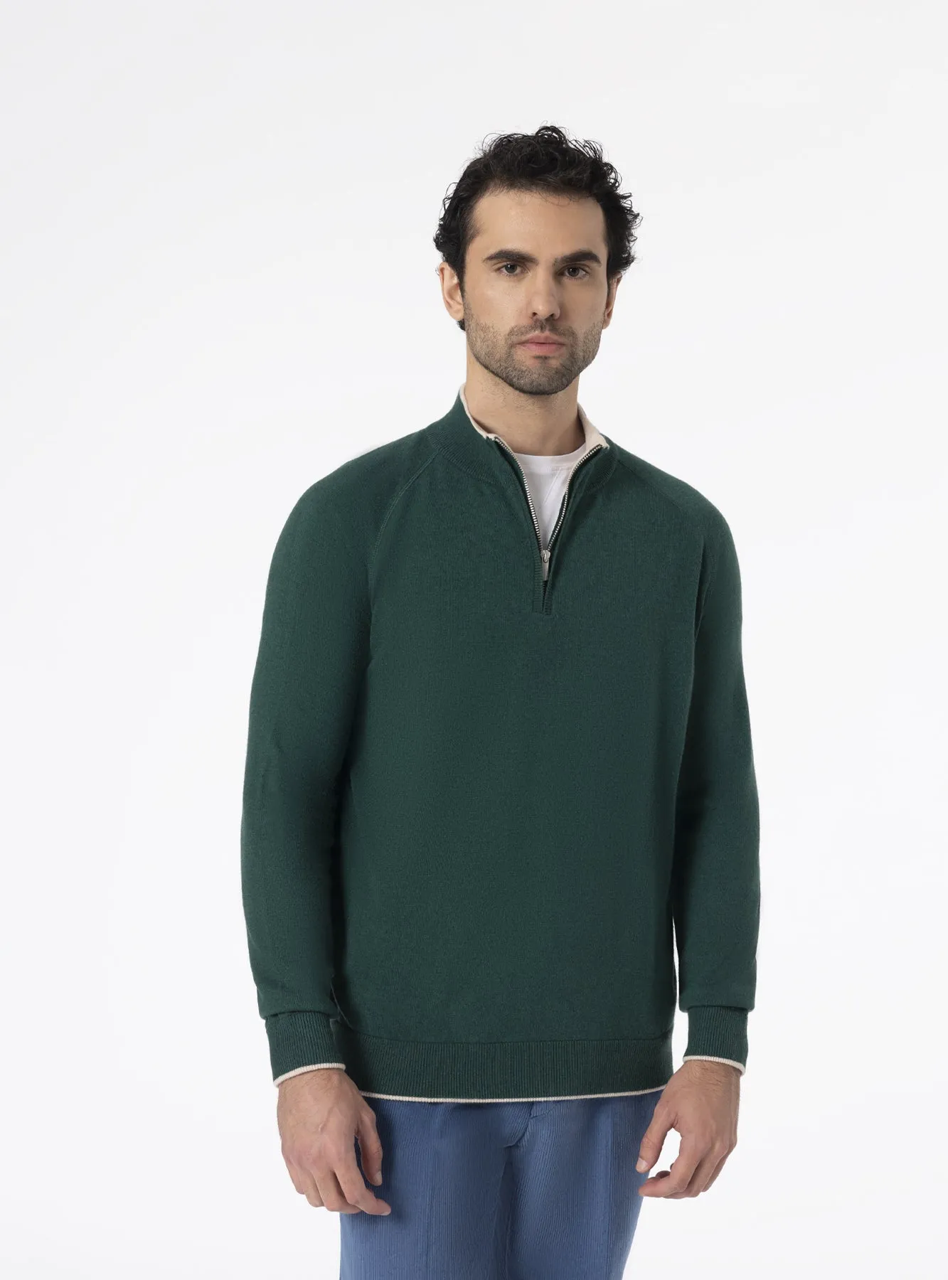 Maglione mezza Zip in Cashmere - Dubai