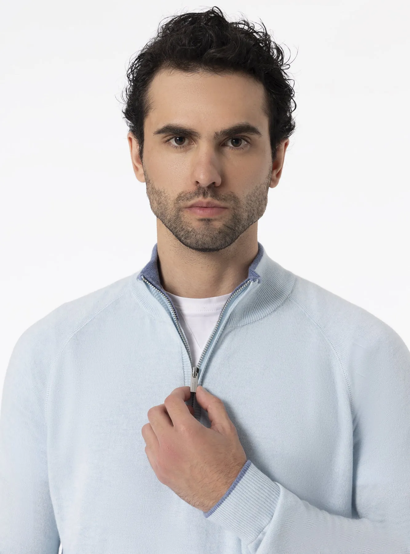 Maglione mezza Zip in Cashmere - Dubai