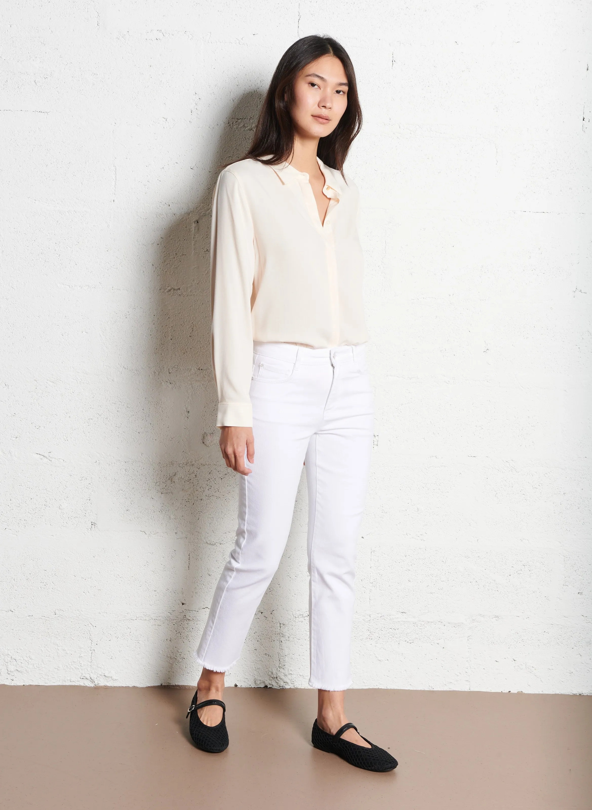  MAISON 123   Jeans dritti 5 tasche 7/8 | Bianco