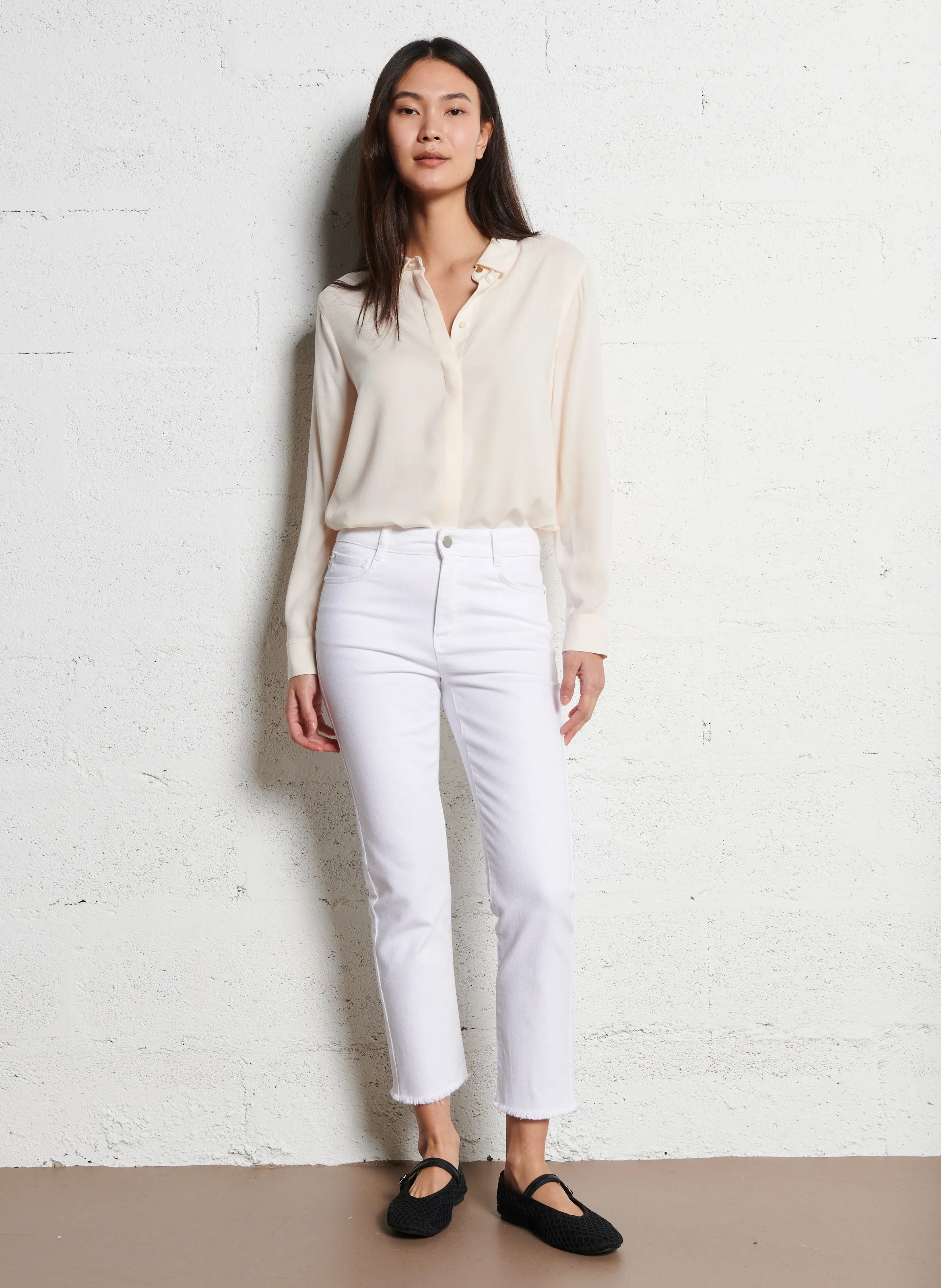  MAISON 123   Jeans dritti 5 tasche 7/8 | Bianco
