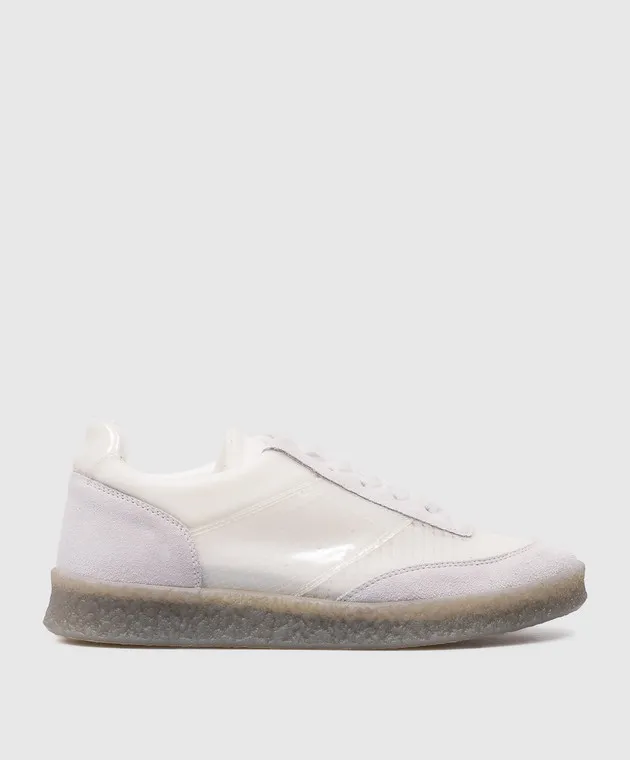 Maison Margiela MM6 Scarpe da ginnastica combinate bianche con logo in rilievo S59WS0212P6391