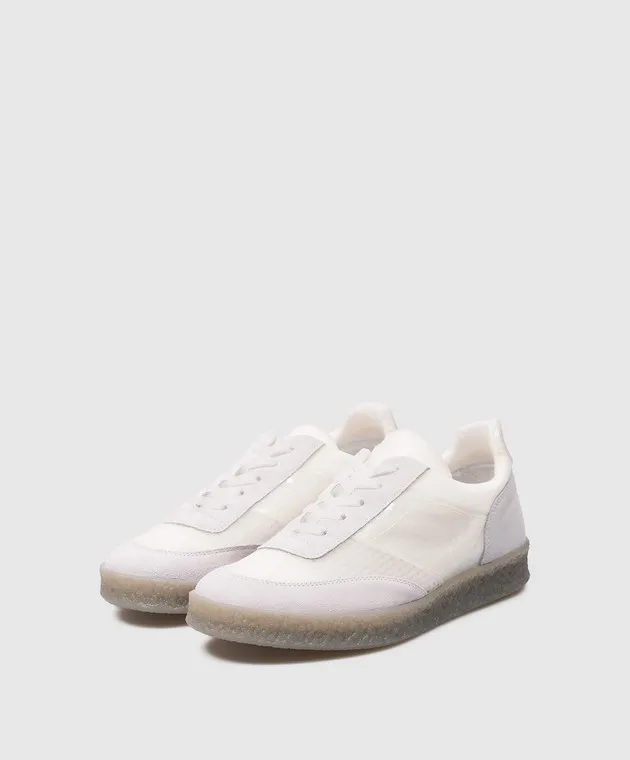 Maison Margiela MM6 Scarpe da ginnastica combinate bianche con logo in rilievo S59WS0212P6391