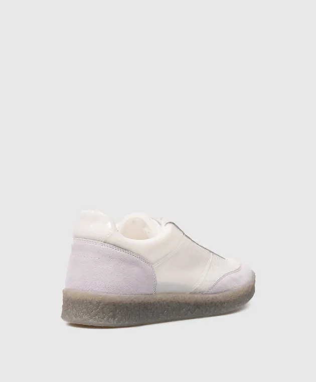 Maison Margiela MM6 Scarpe da ginnastica combinate bianche con logo in rilievo S59WS0212P6391