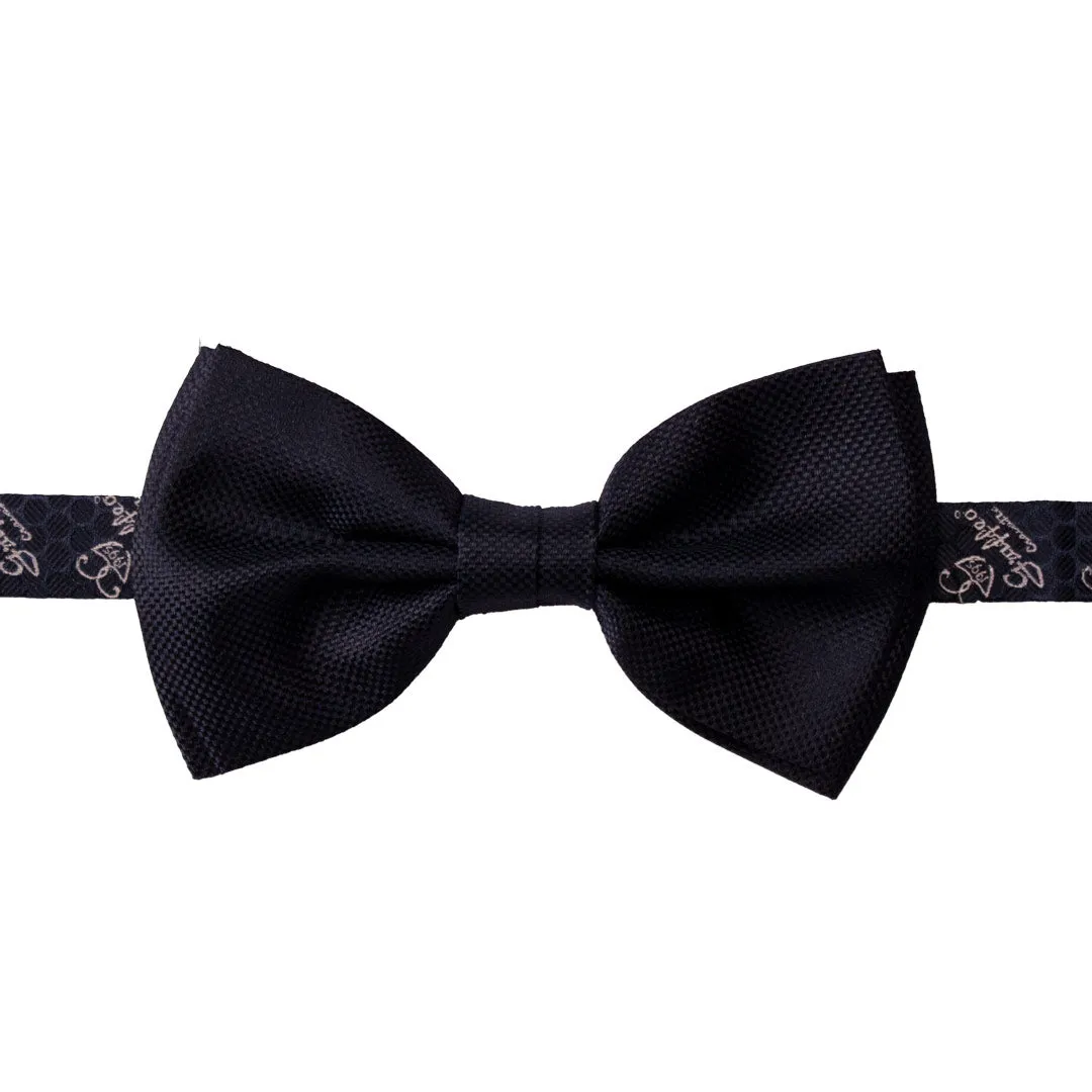 Man Solid Blue Silk Pre-Tied Bow Tie PAP1152