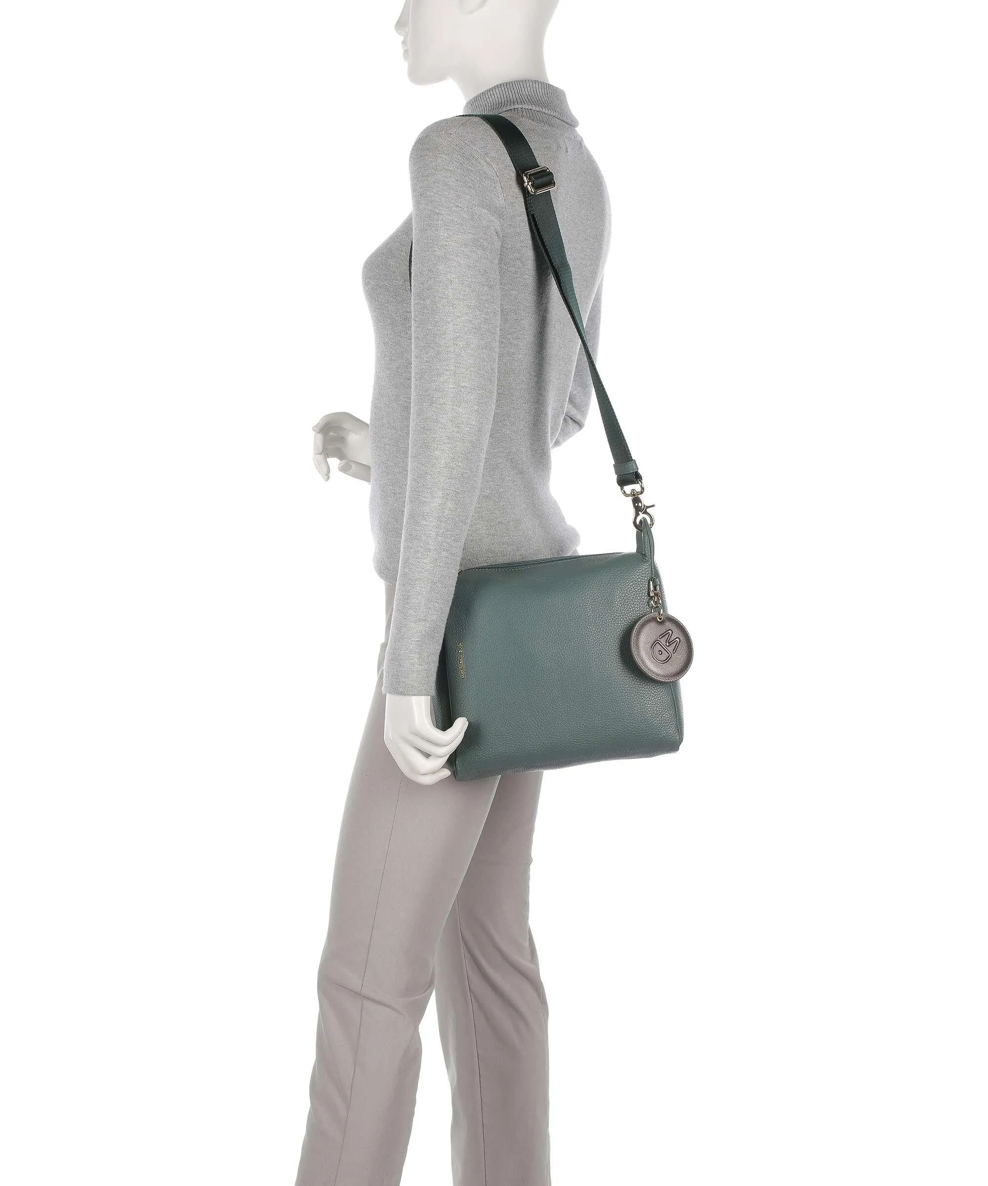 Mandarina Duck Mellow Leather Borsa a tracolla pelle di vitello grana verde  