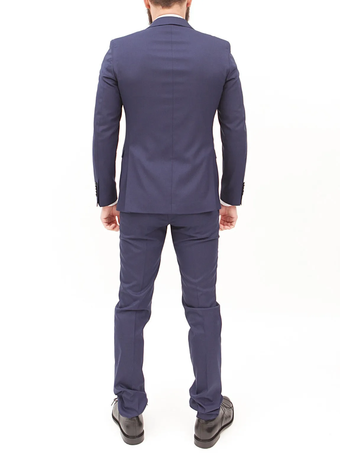 MANUEL RITZ - Abito slim in viscosa techno stretch NAVY