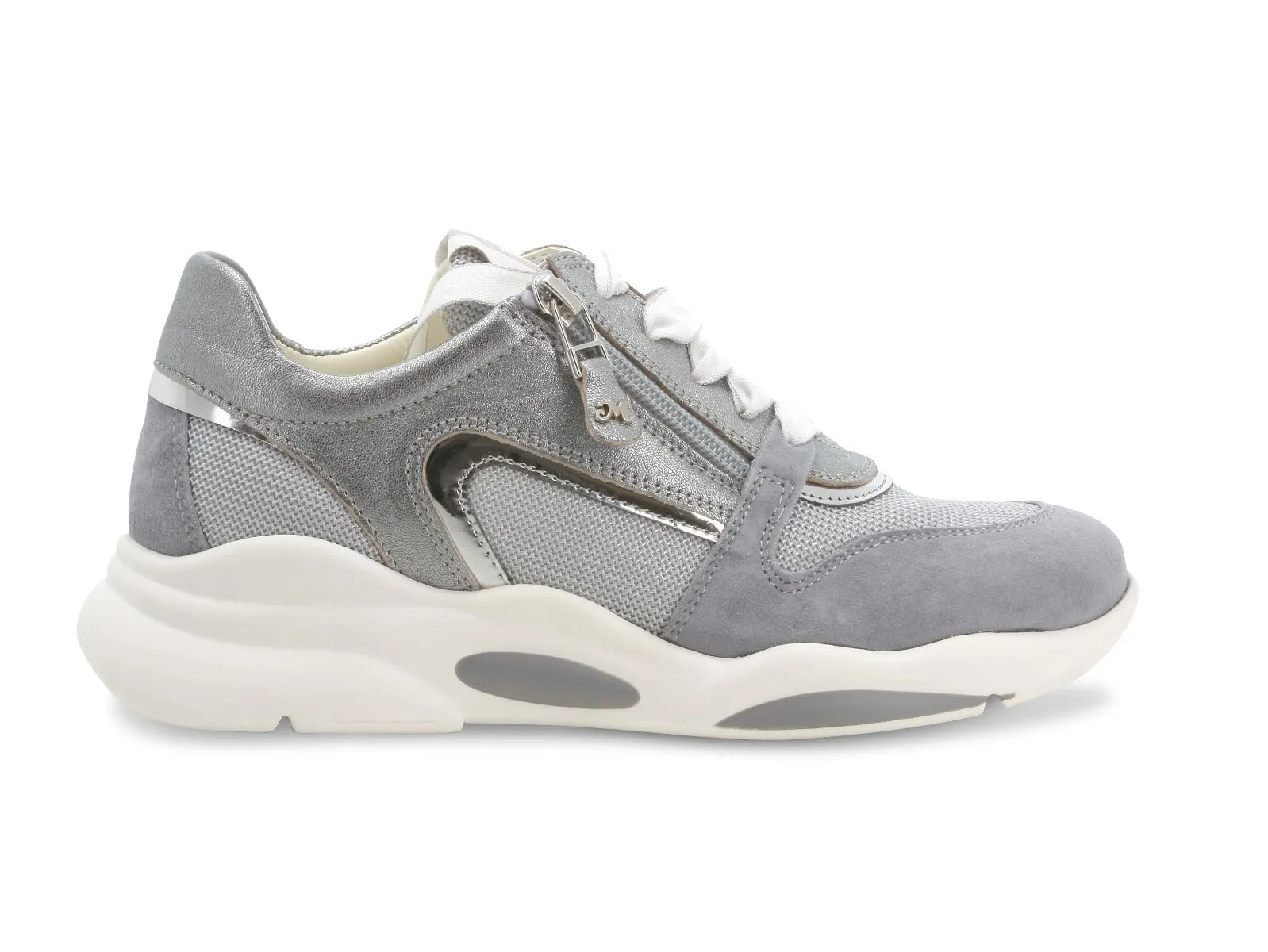 Melluso donna sneakers con zip in pelle e tessuto