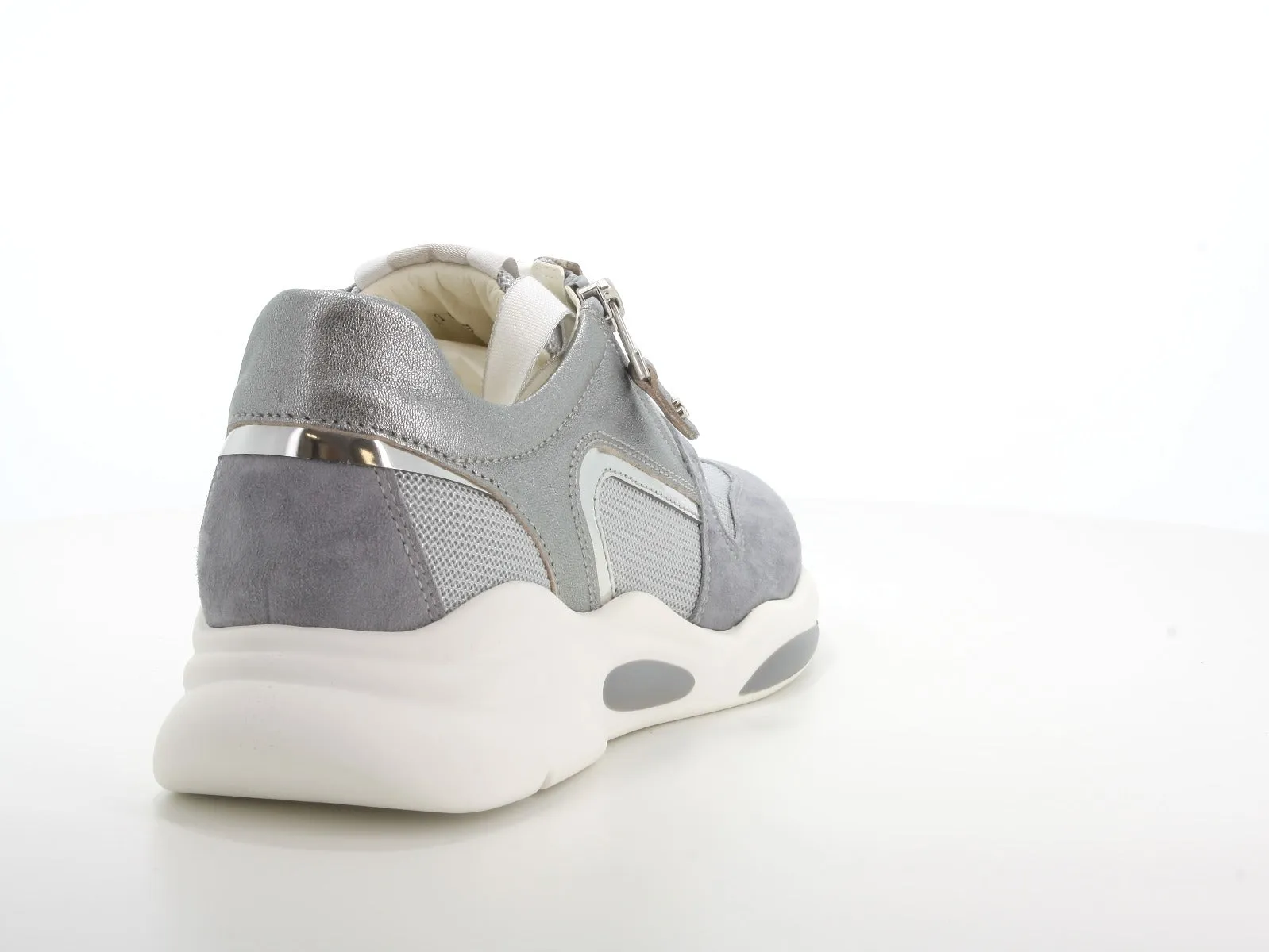 Melluso donna sneakers con zip in pelle e tessuto
