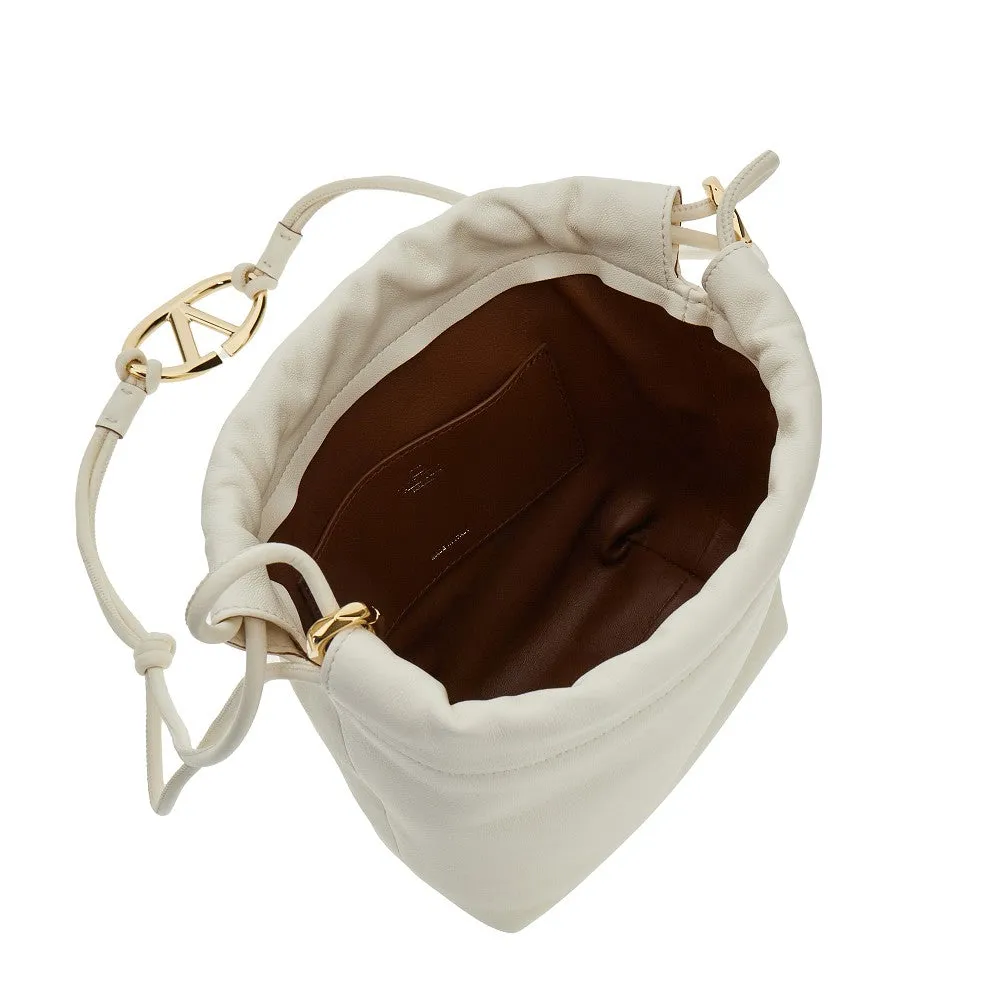 Mini borsa a secchiello 'VLogo Pouf' in nappa
