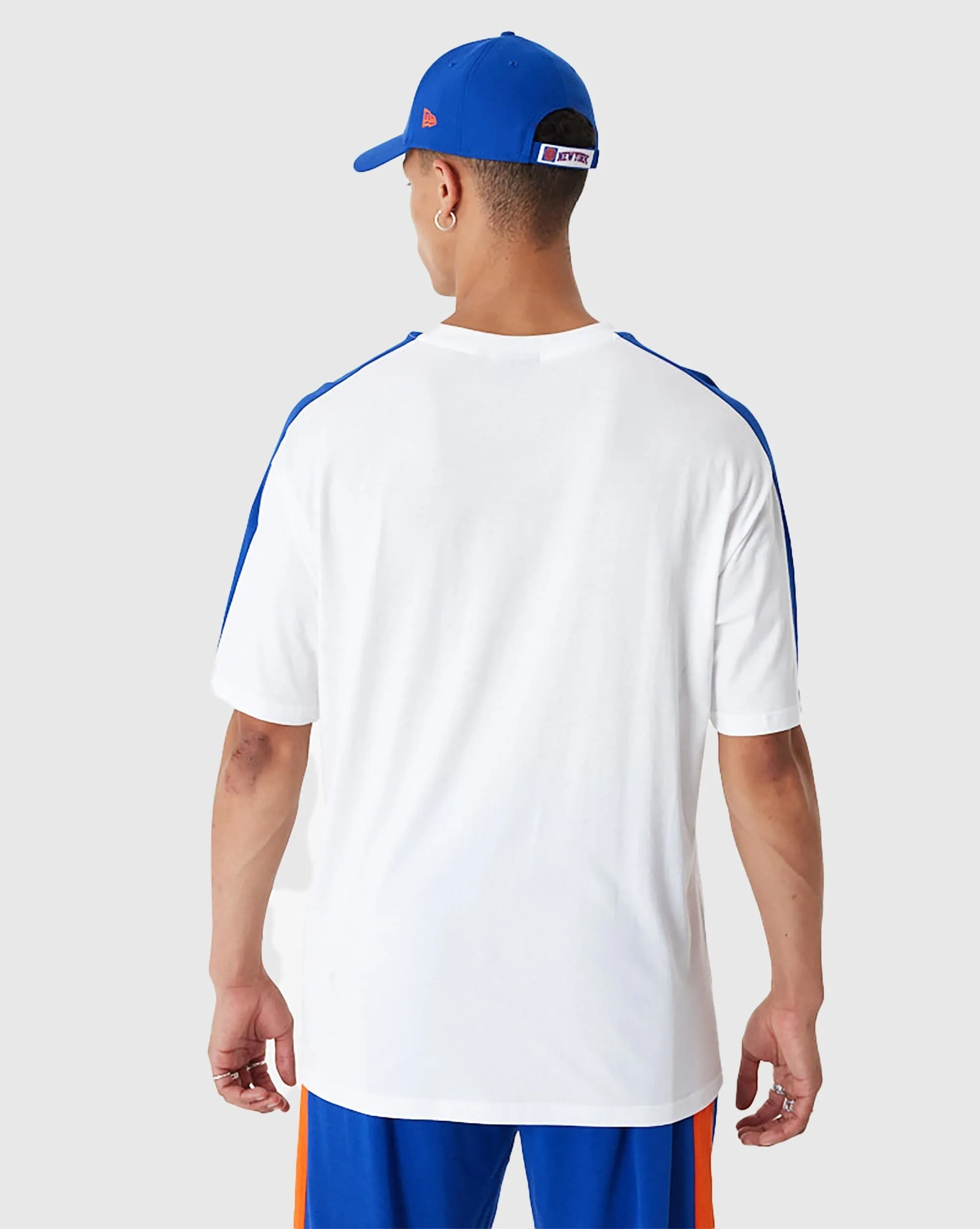 New Era NBA T-Shirt Oversize Colour Block New York Knicks Bianco Uomo