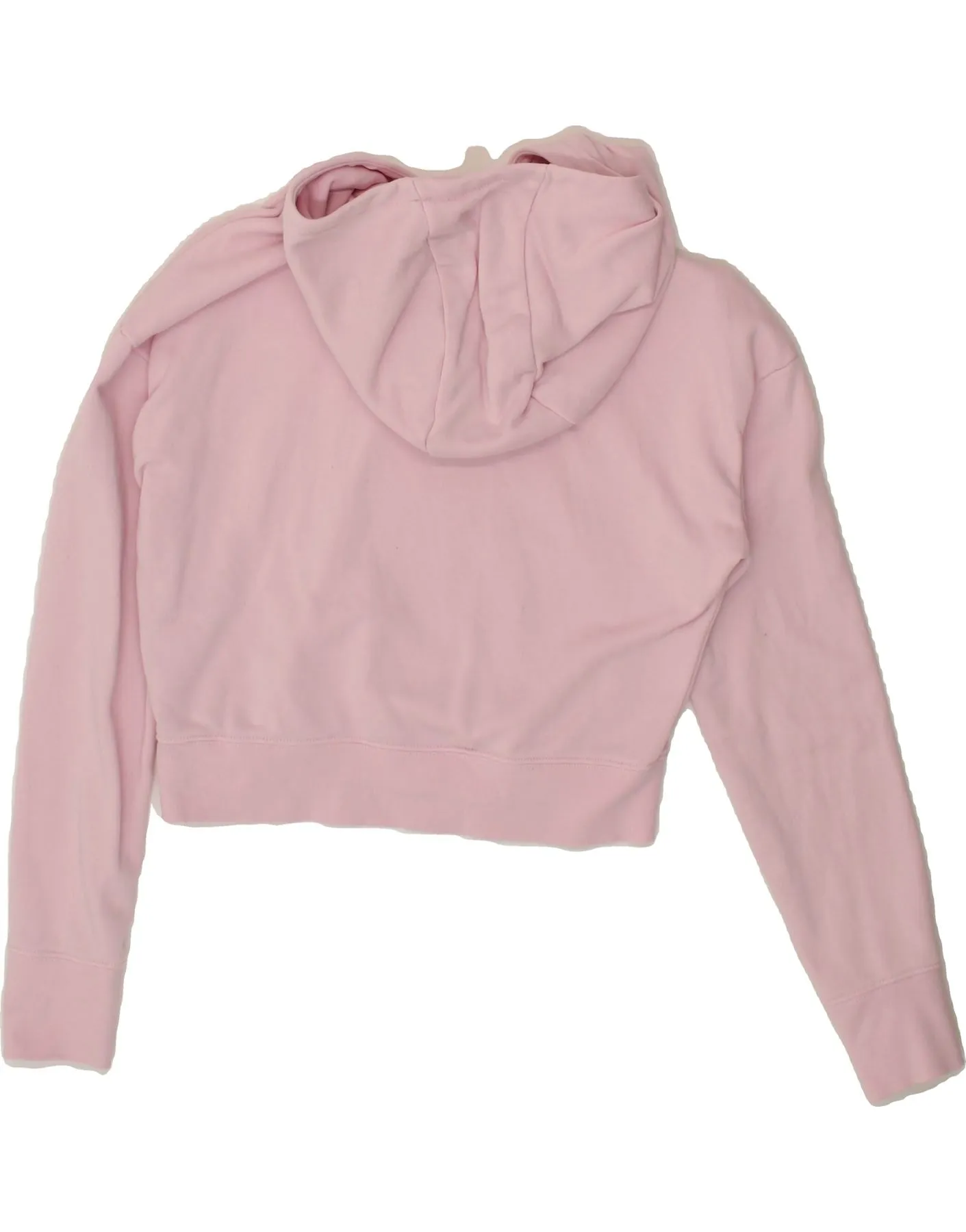 NIKE Girls Graphic Crop Hoodie Jumper 13-14 Years XL Pink Cotton