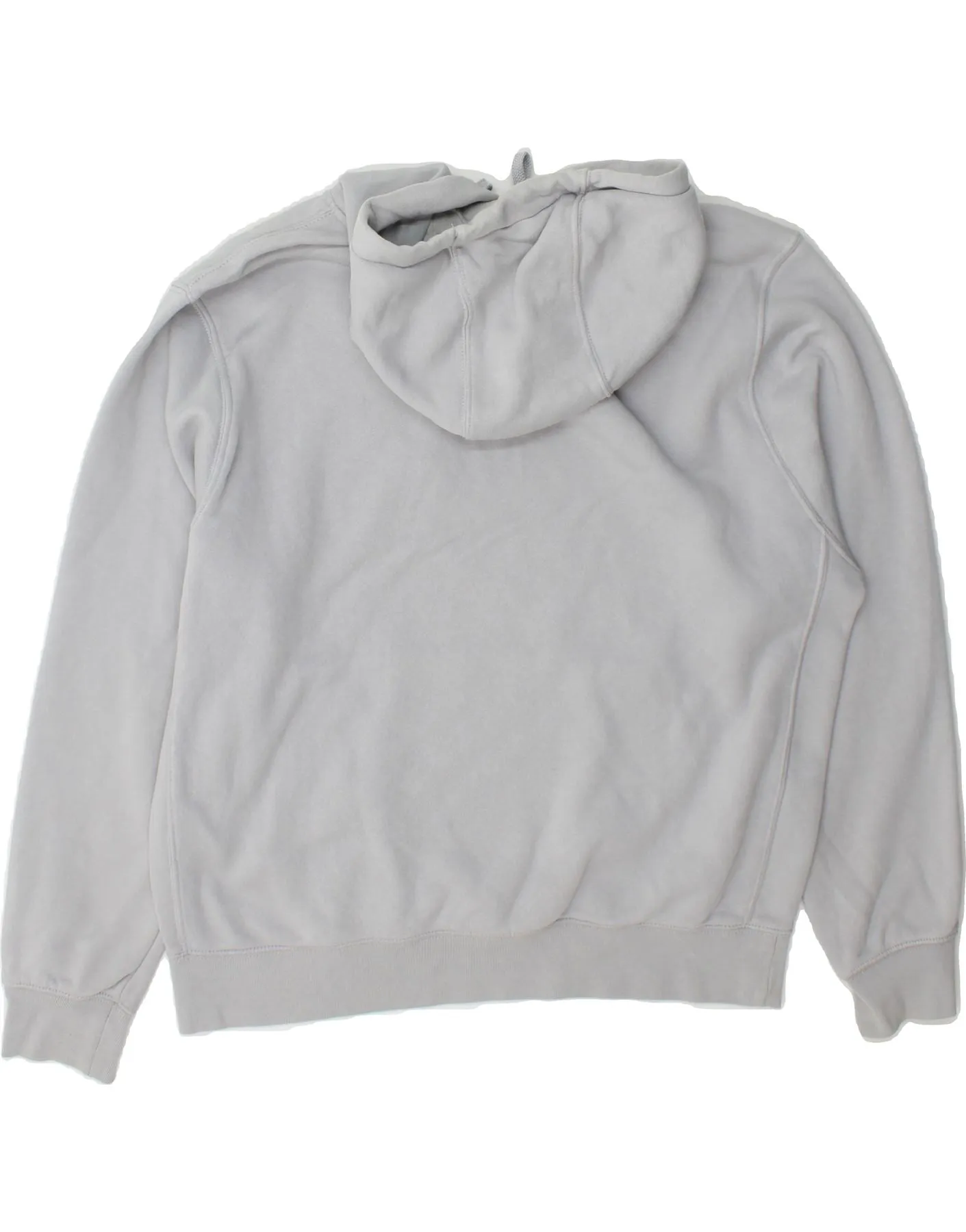 NIKE Mens Graphic Hoodie Jumper Large Grey Cotton