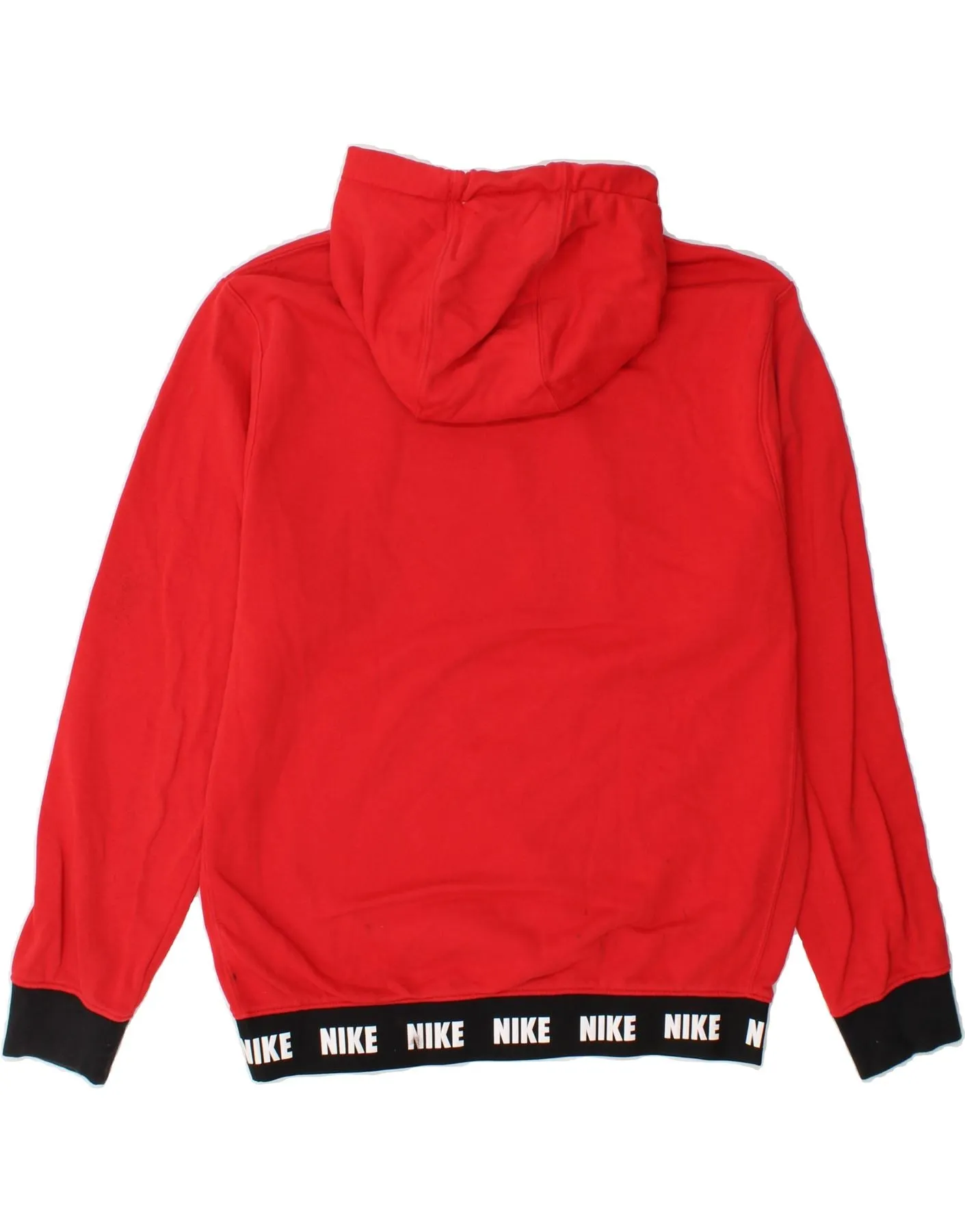 NIKE Mens Graphic Hoodie Jumper Medium Red Cotton